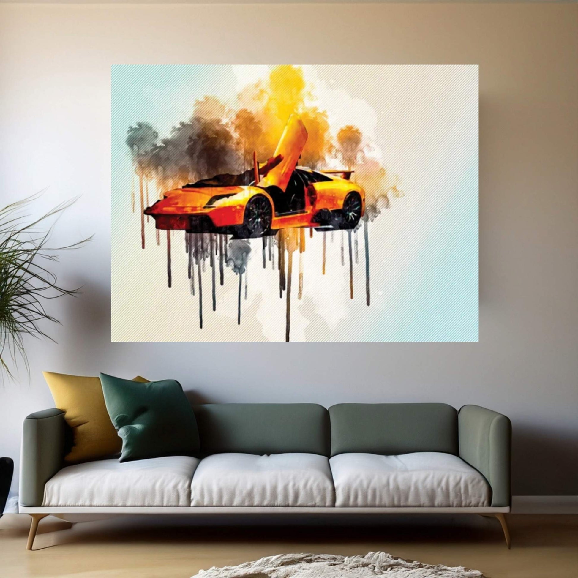 Hypercar Lamborghini Murcielago Orange Lamborghini Canvas Wall Art - Y Canvas