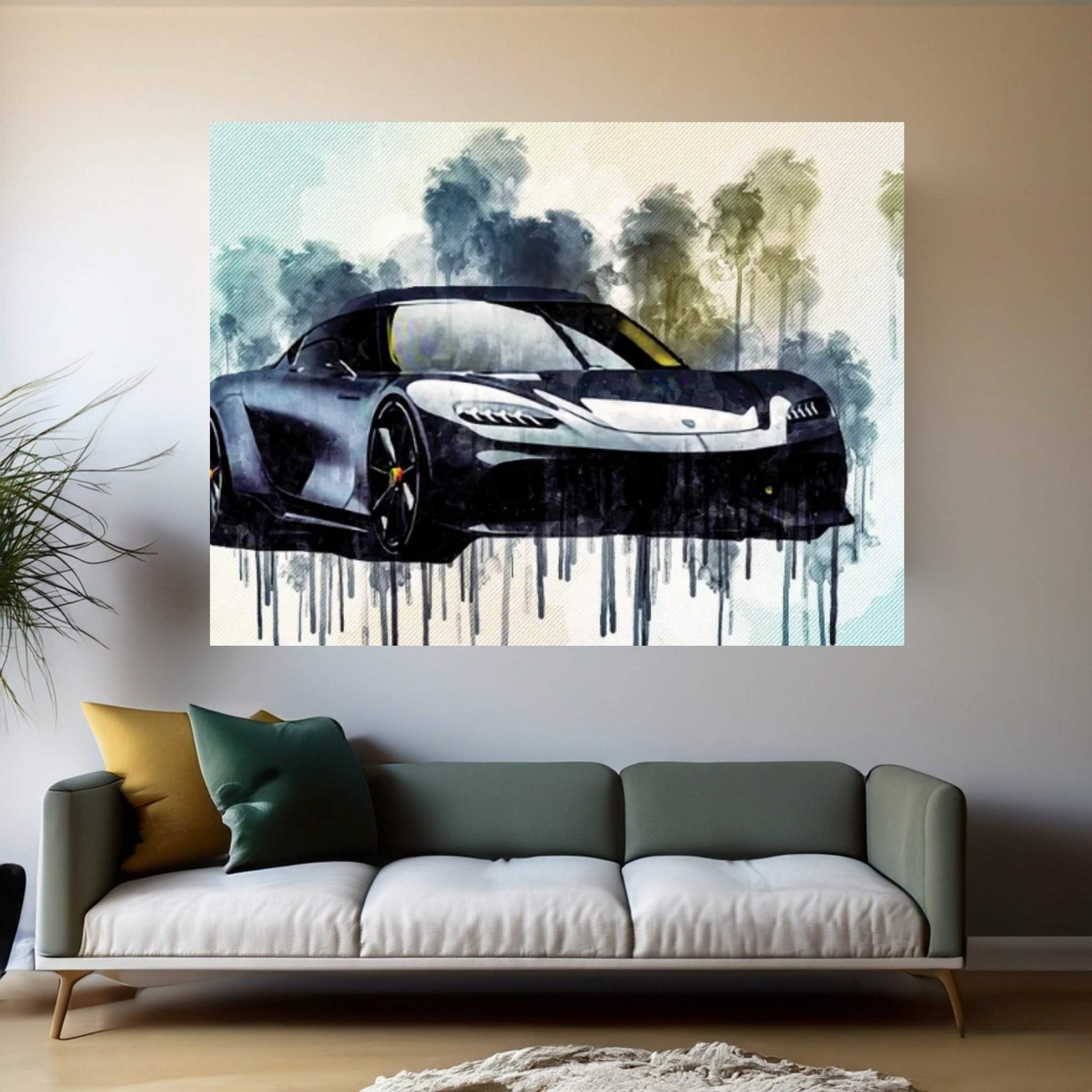 Koenigsegg Gemera 2021 Front View Exterior New Hypercar Luxury Cars New Gemera Supercars Canvas Wall Art - Y Canvas