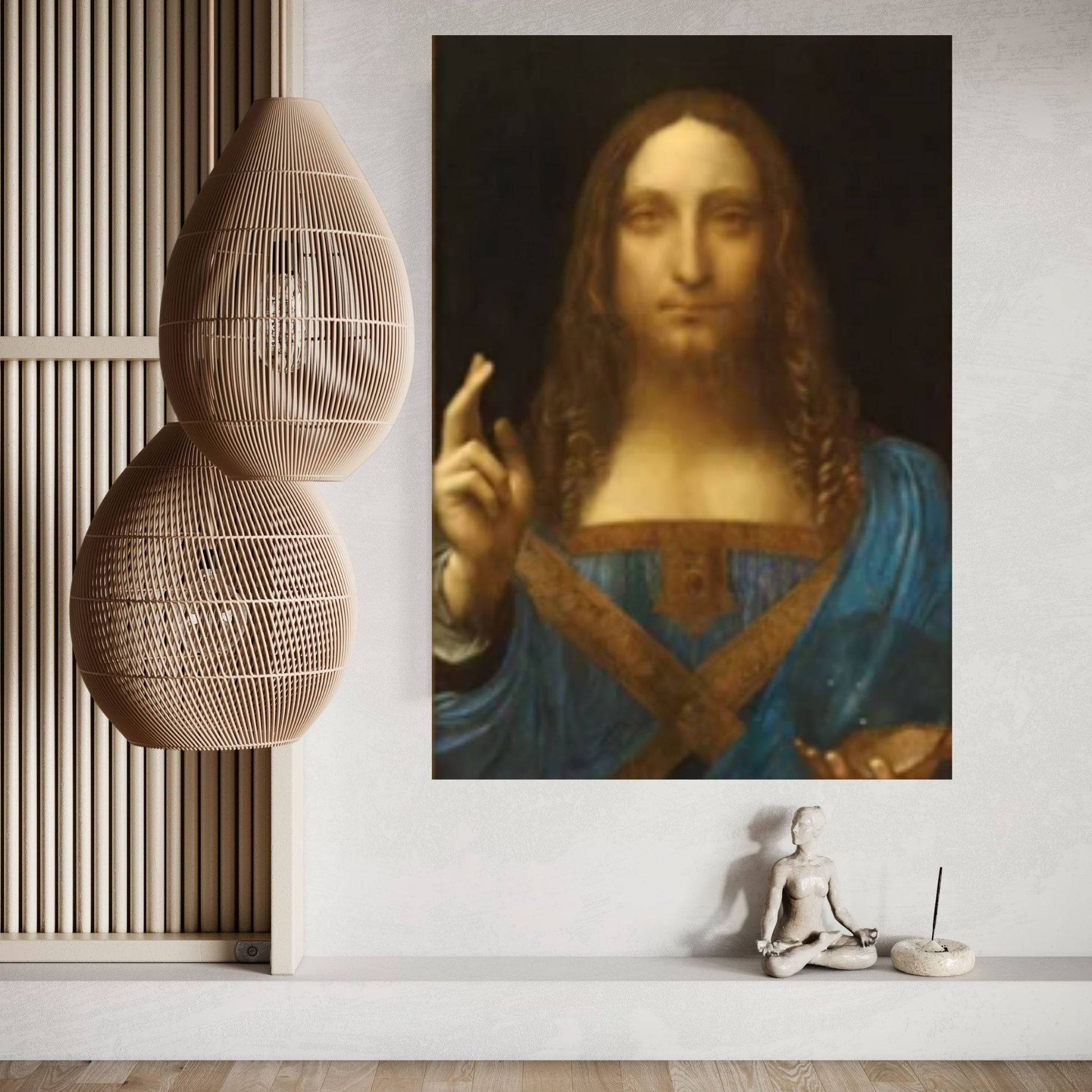 Leonardo da Vinci, Salvator Canvas Wall Art Mundi (1500),Salvator Mundi print, Leonardo da Vinci poster - Y Canvas