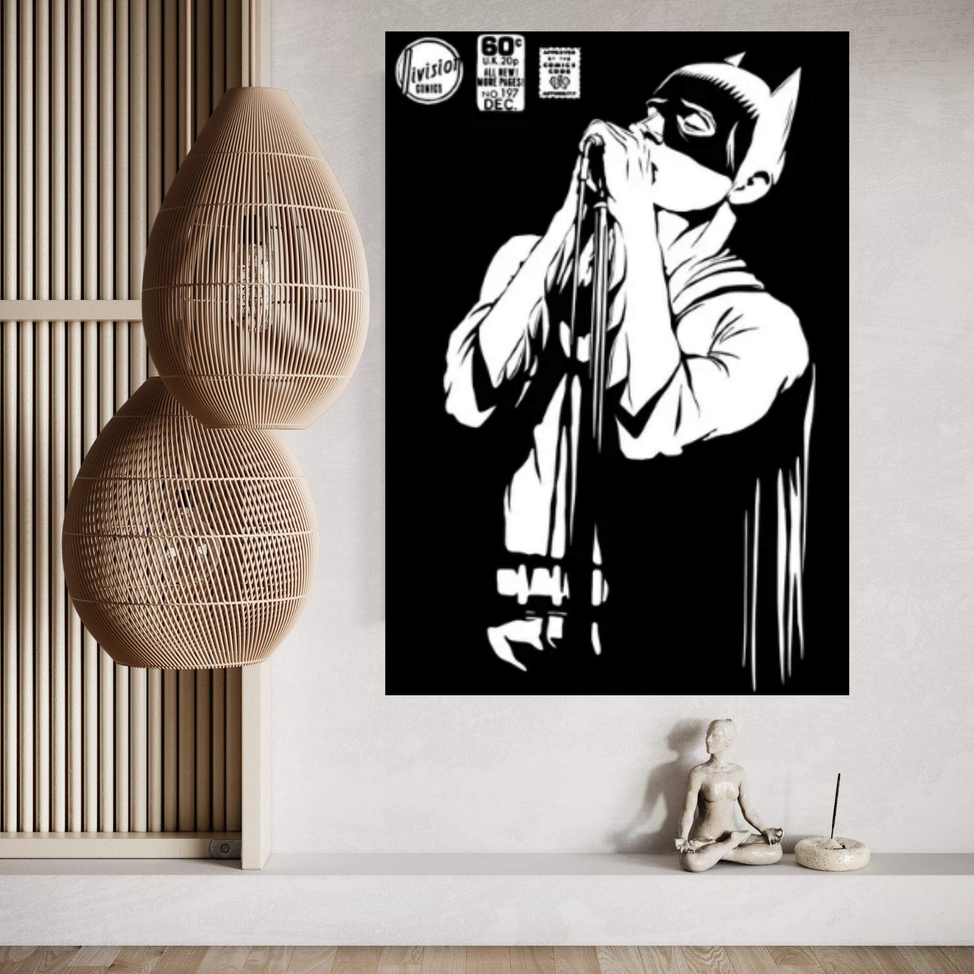 Post-Punk Shadowplay B&W Edition Canvas Wall Art - Y Canvas