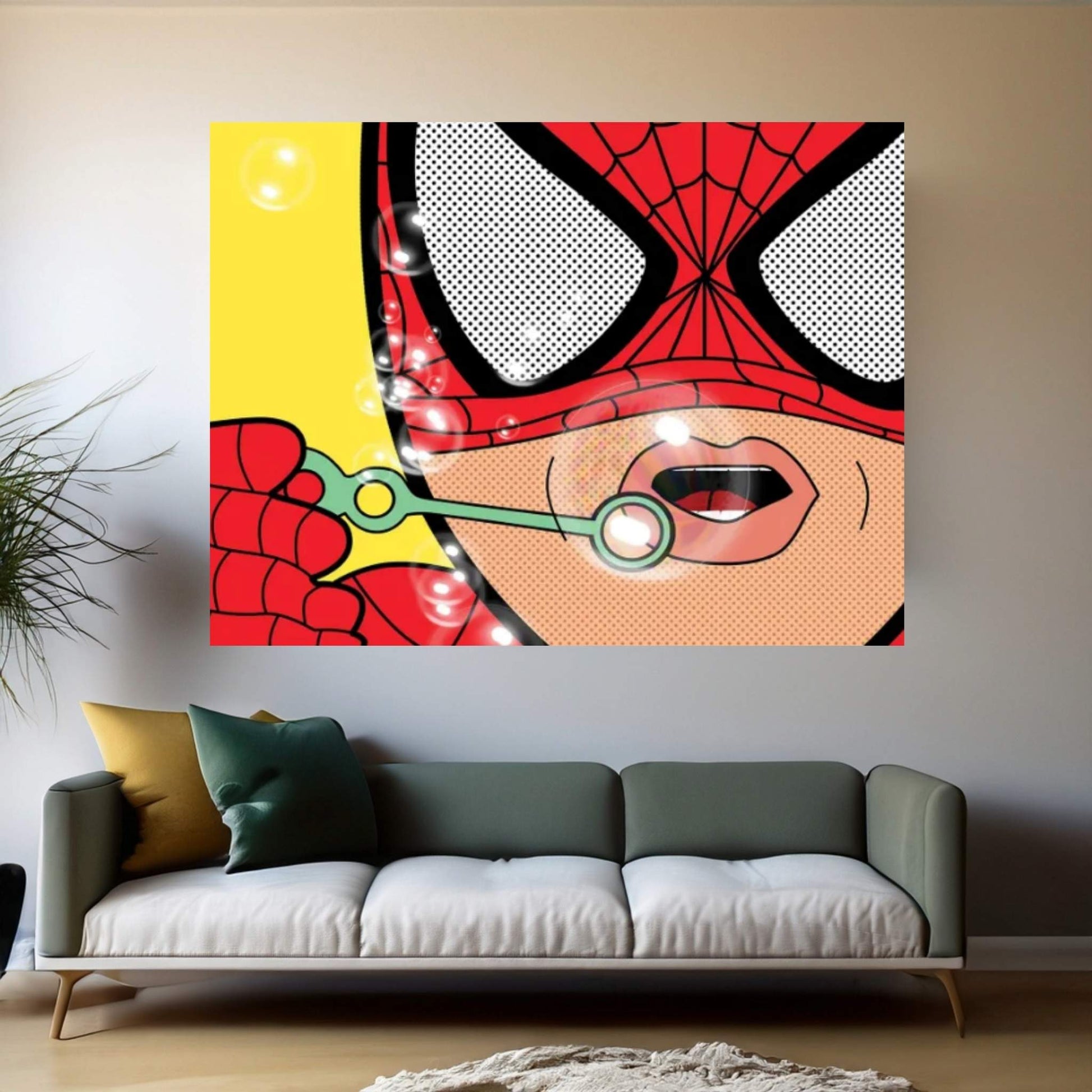 Spidey Bubbles Canvas Wall Art - Y Canvas