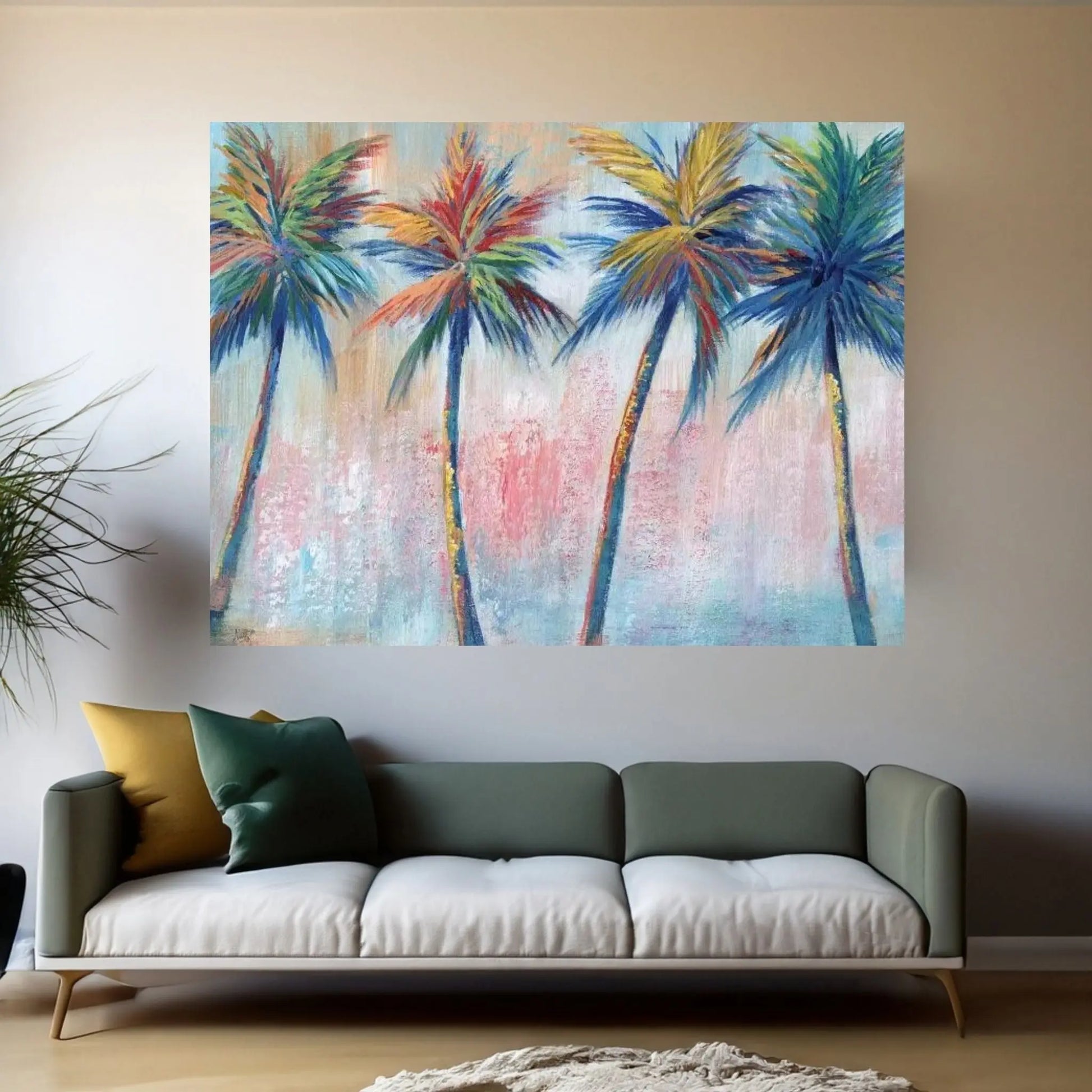 Color Pop Palms Canvas Wall Art - Y Canvas