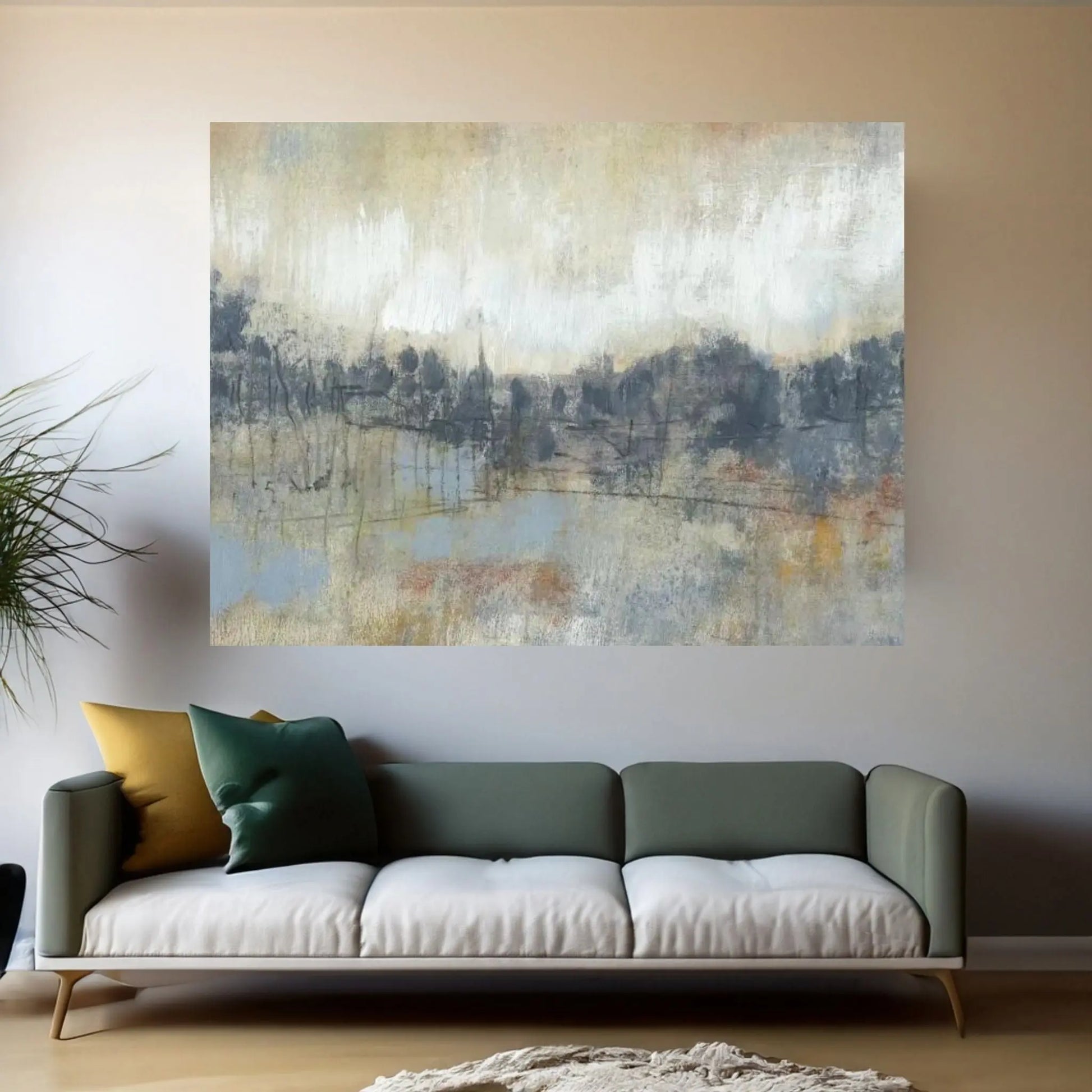 Cool Grey Horizon I Canvas Wall Art - Y Canvas