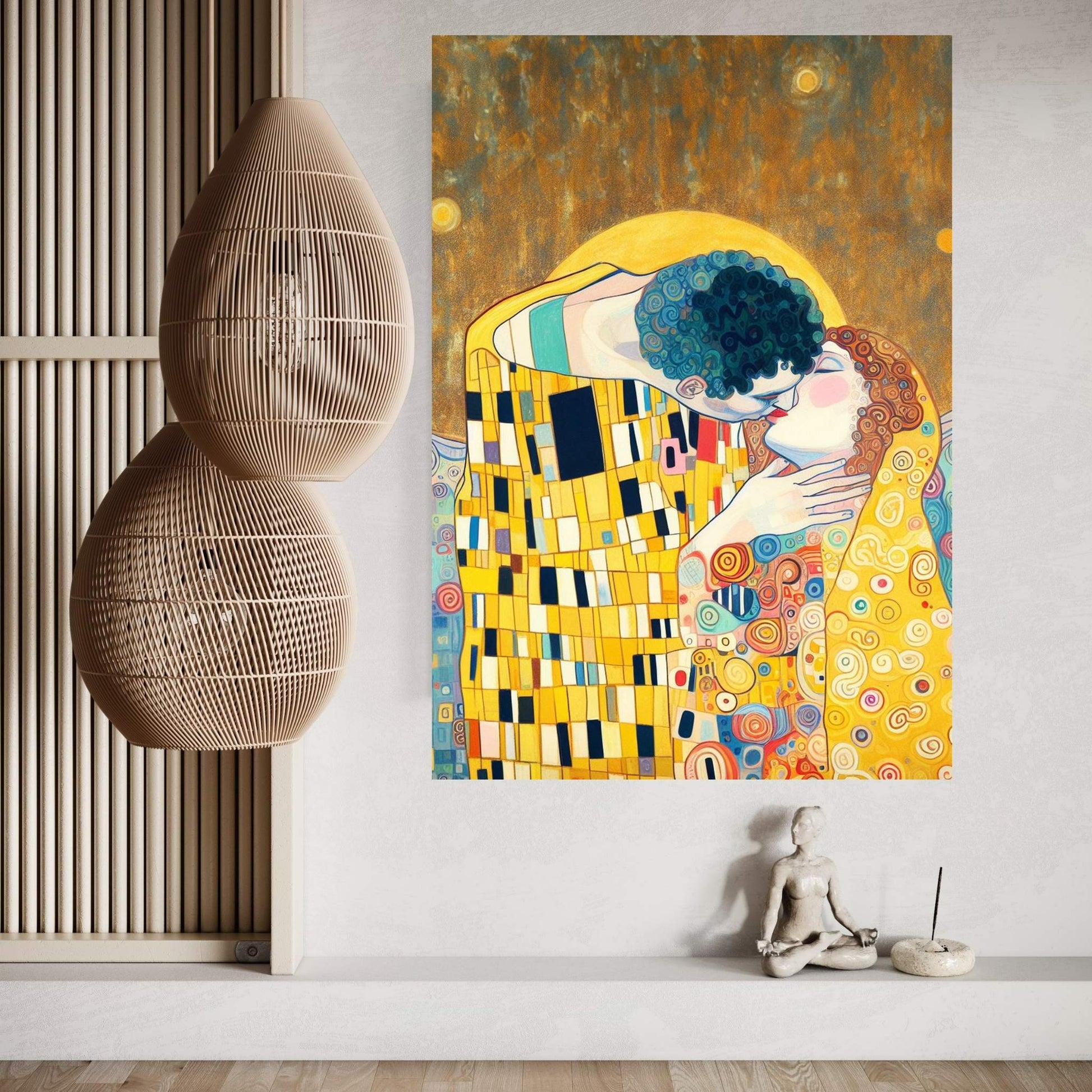 Gustav Klimt The Kiss Reproduction Canvas Wall Art - Affordable and High-Quality - Y Canvas