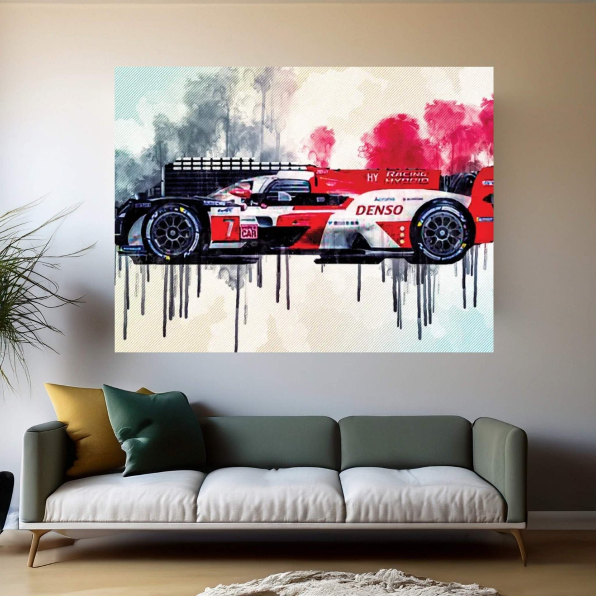 Toyota Gr010 Hybrid 2021 Wec Side View Hypercar Gazoo Racing 2021 Le Mans Hypercar Hybrid Hypercar Canvas Wall Art - Y Canvas