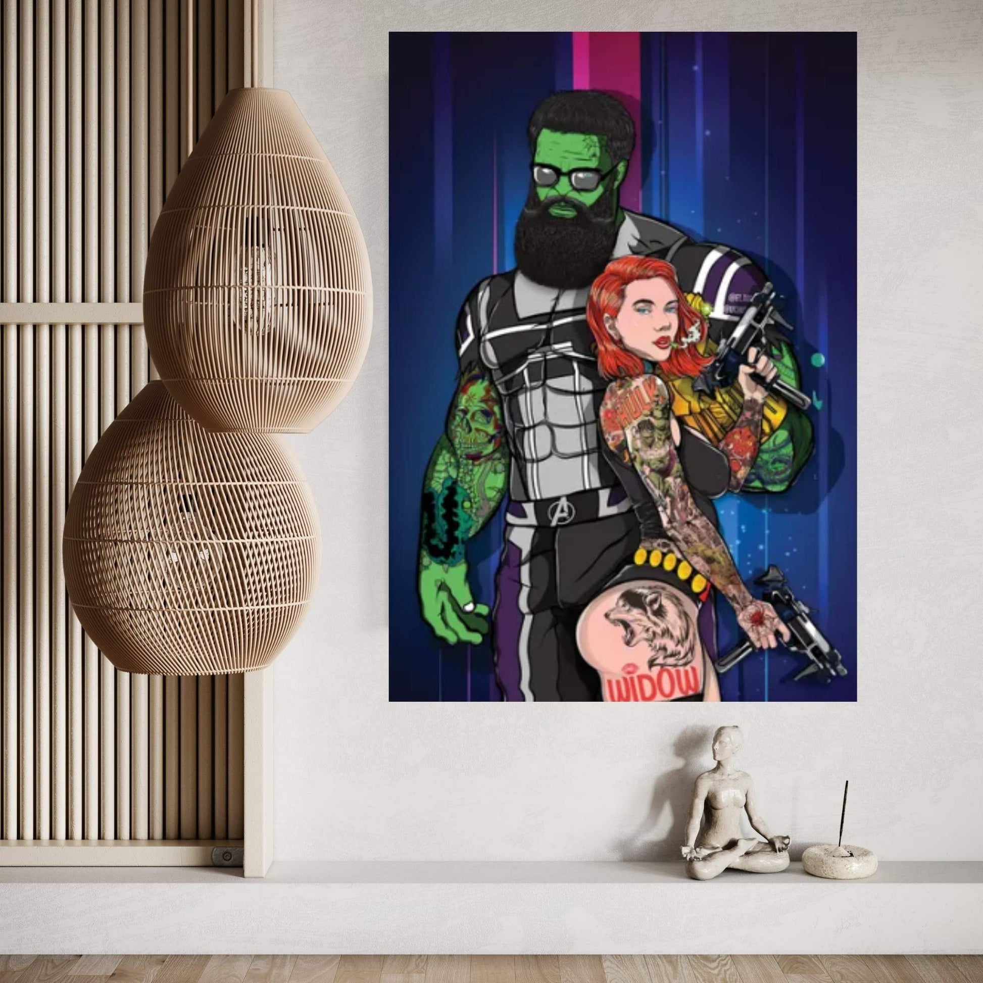 Hulk N Widow Canvas Wall Art - Y Canvas