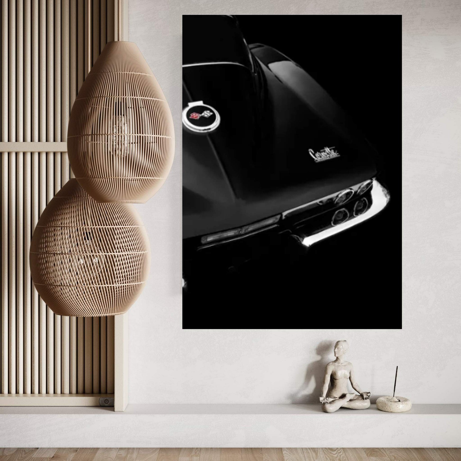 The Corvette Stingray In Black Canvas Wall Art - Y Canvas