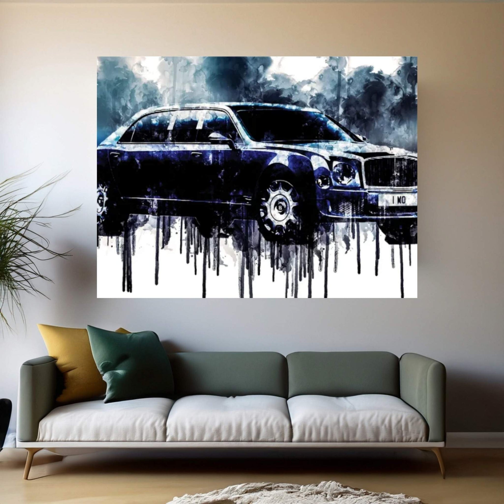 Car 2017 Bentley Mulsanne Grand Limousine Canvas Wall Art - Y Canvas