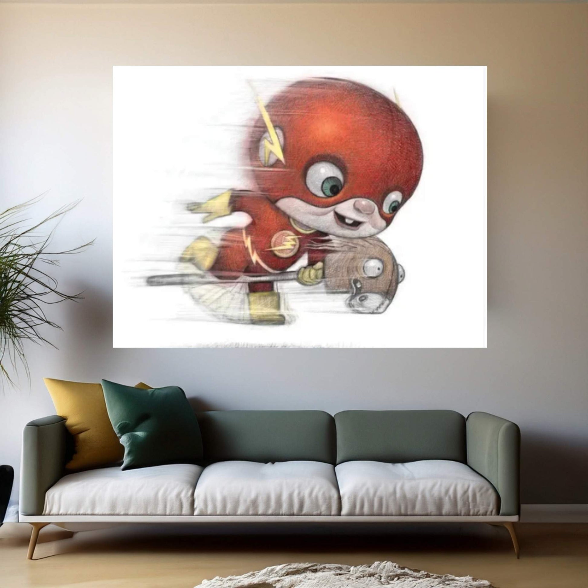 Baby Flash Canvas Wall Art - Y Canvas