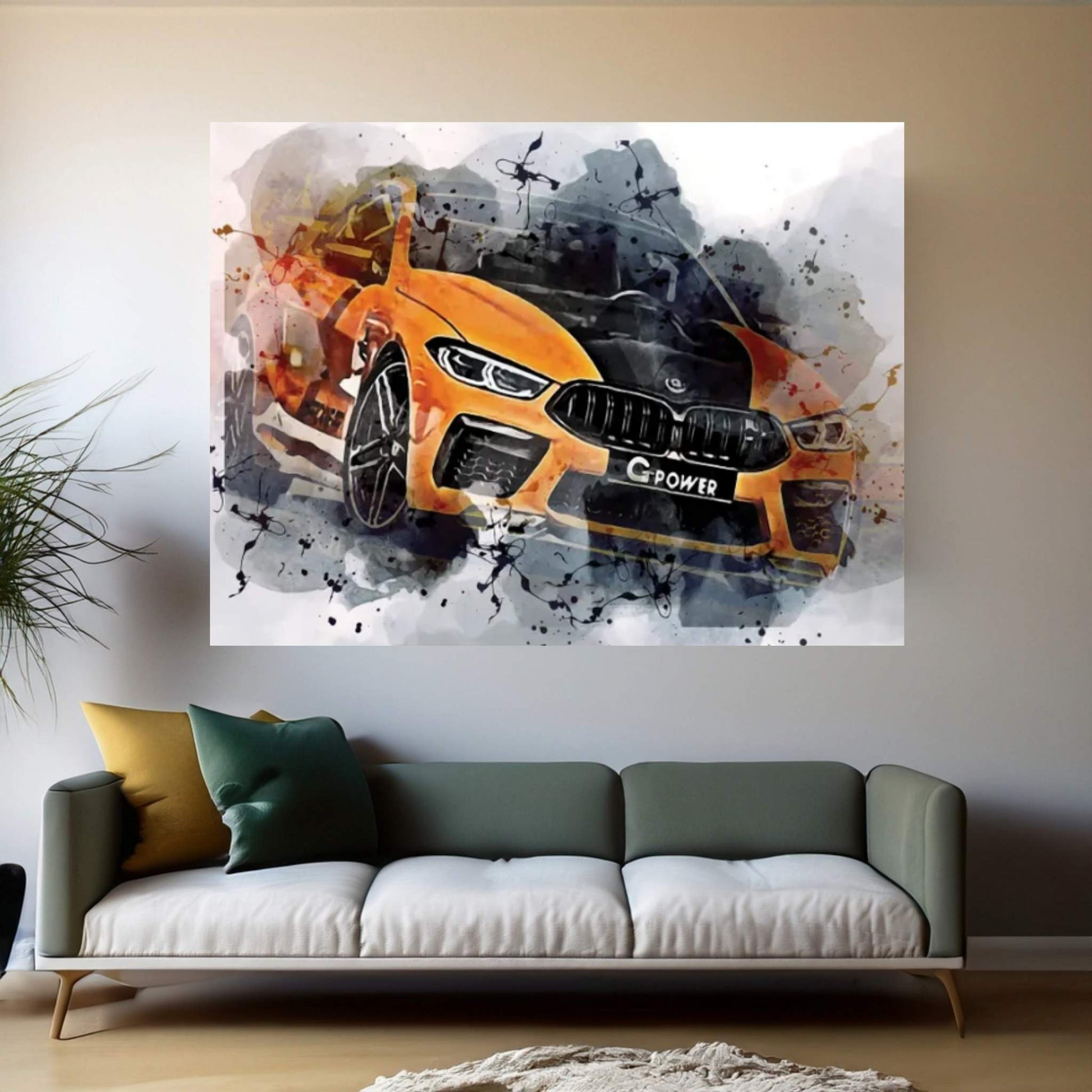 G-Power G8M Hurricane Rs Orange Sports Coupe BMW M8 F92 Exterior Canvas Wall Art - Y Canvas