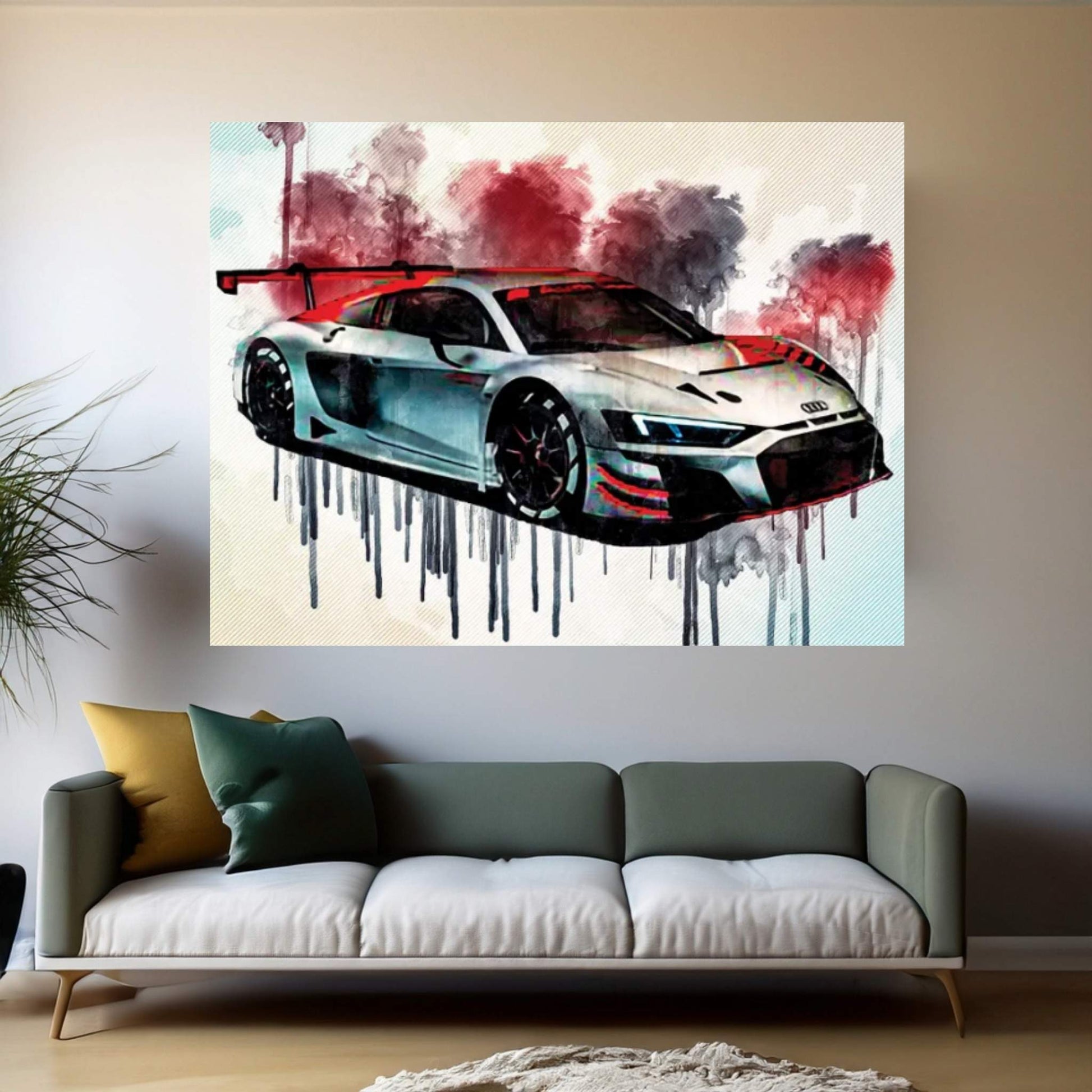 Audi R8 Lms Gt3 2019 Exterior Racing Car Tuning R8 Canvas Wall Art - Y Canvas