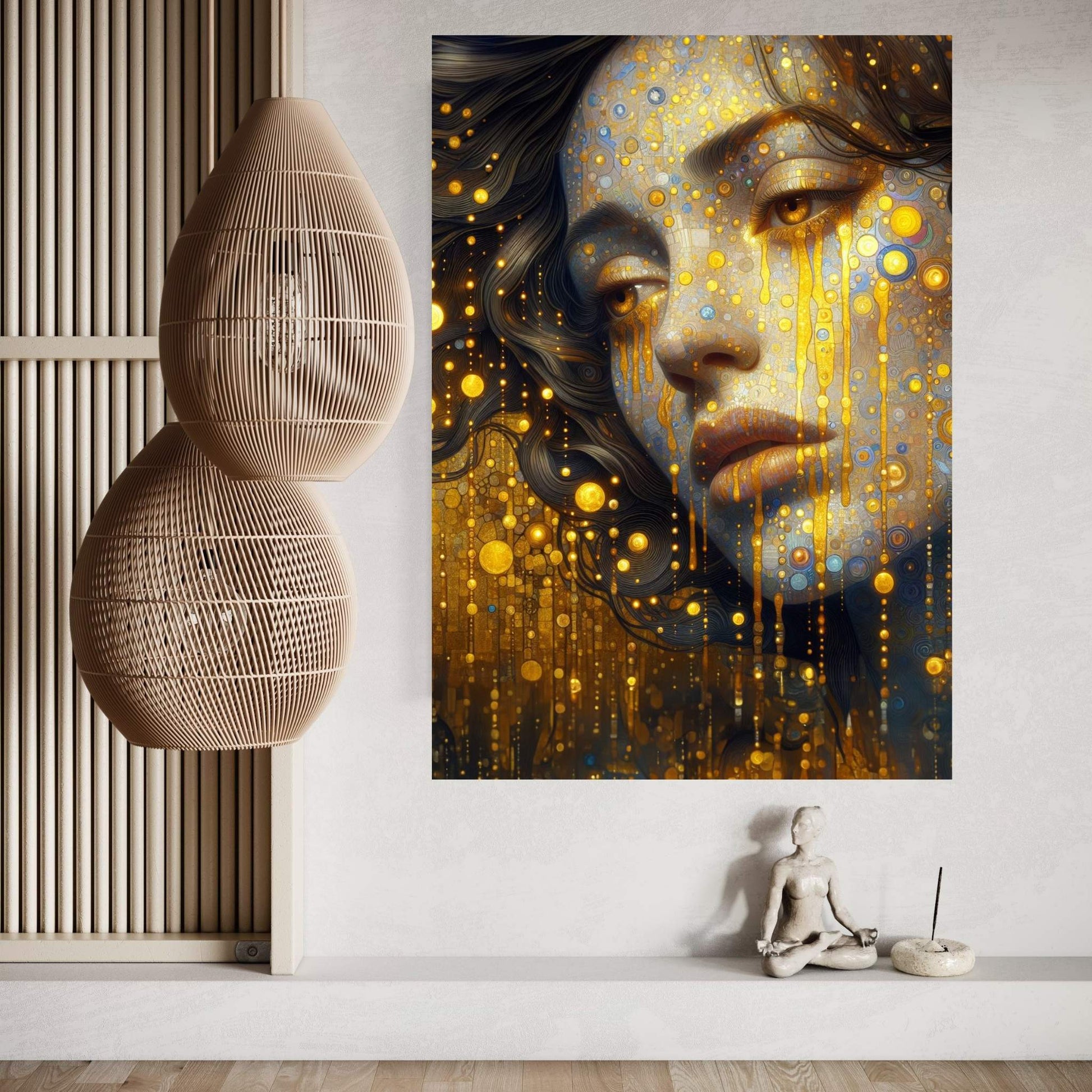 The Golden Tears Gustav Klimt Modern Abstract Reproduction Canvas Wall Art - Y Canvas