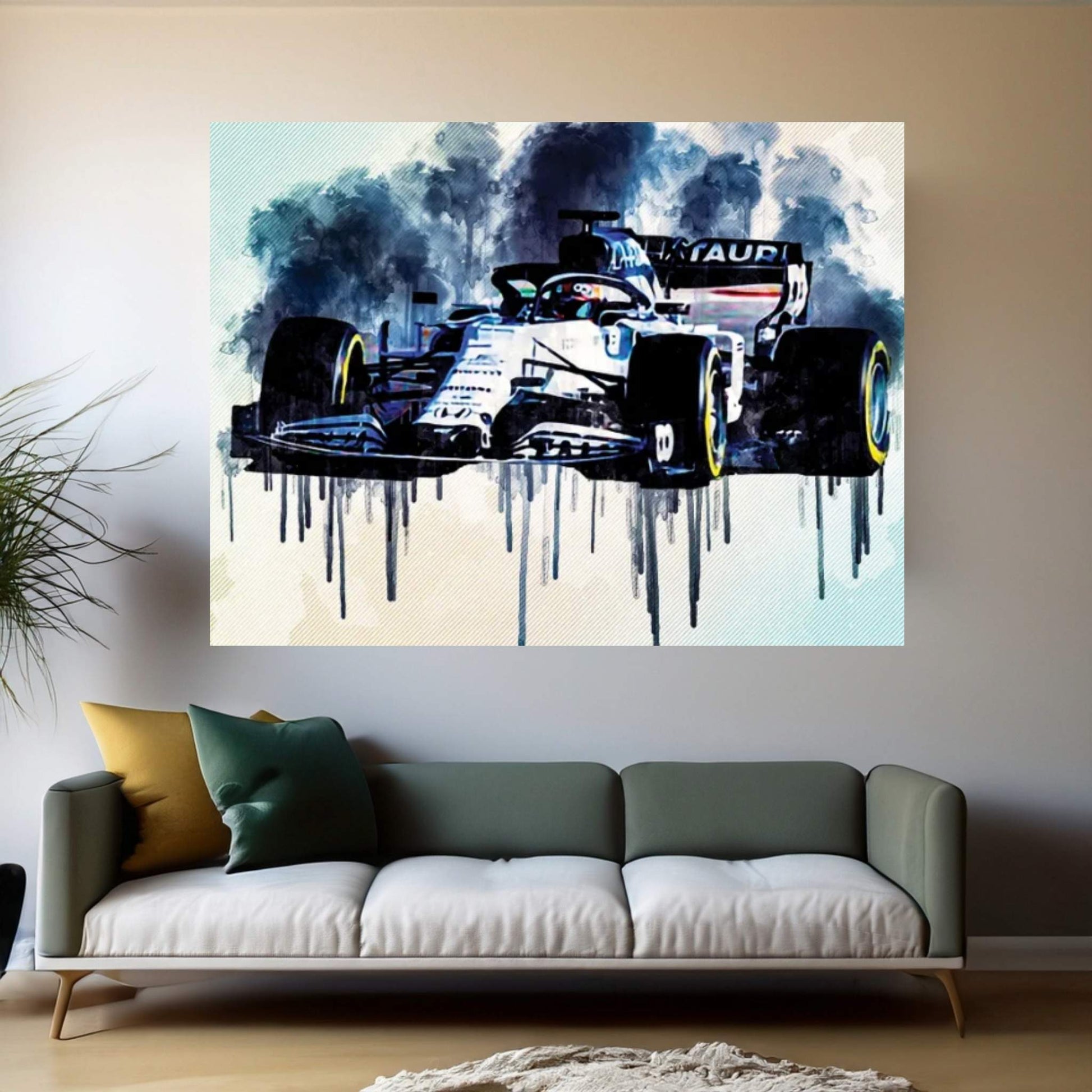 Alphatauri AT01 On Track 2020 F1 Cars Formula 1 Canvas Wall Art - Y Canvas