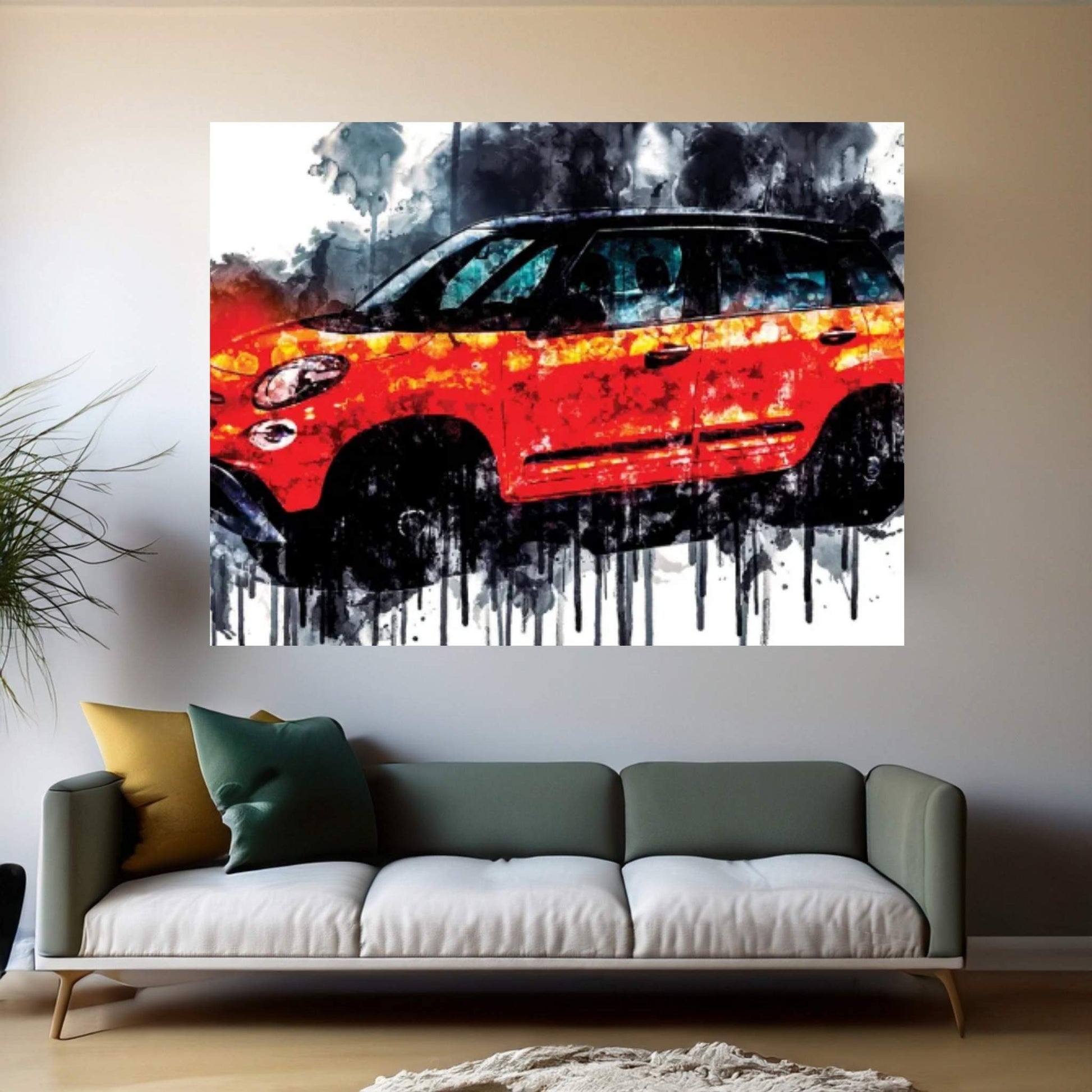 2018 Fiat 500L City Cross Vehicle CDXCV Canvas Wall Art - Y Canvas