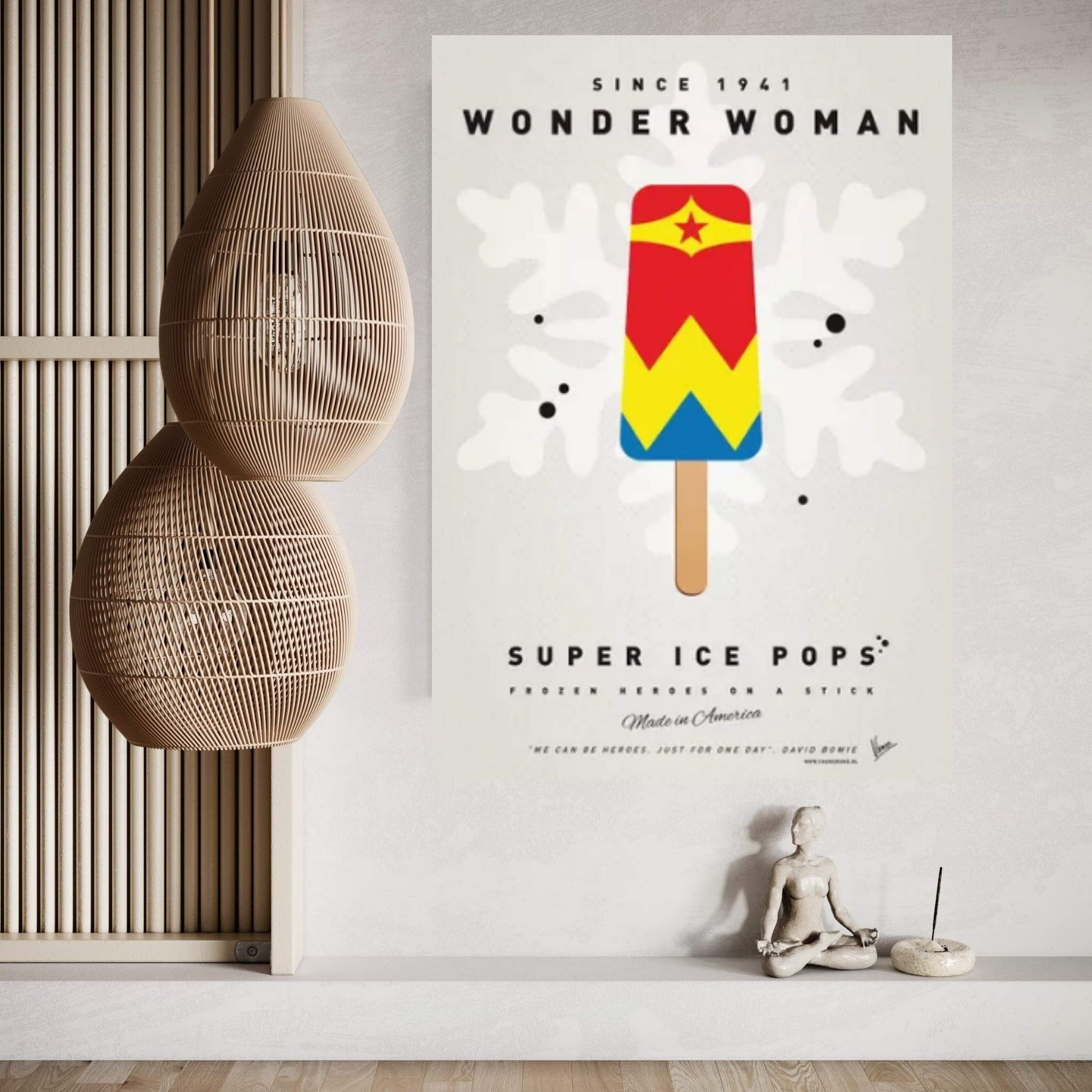 Superhero Ice Pop Wonder Woman Canvas Wall Art - Y Canvas