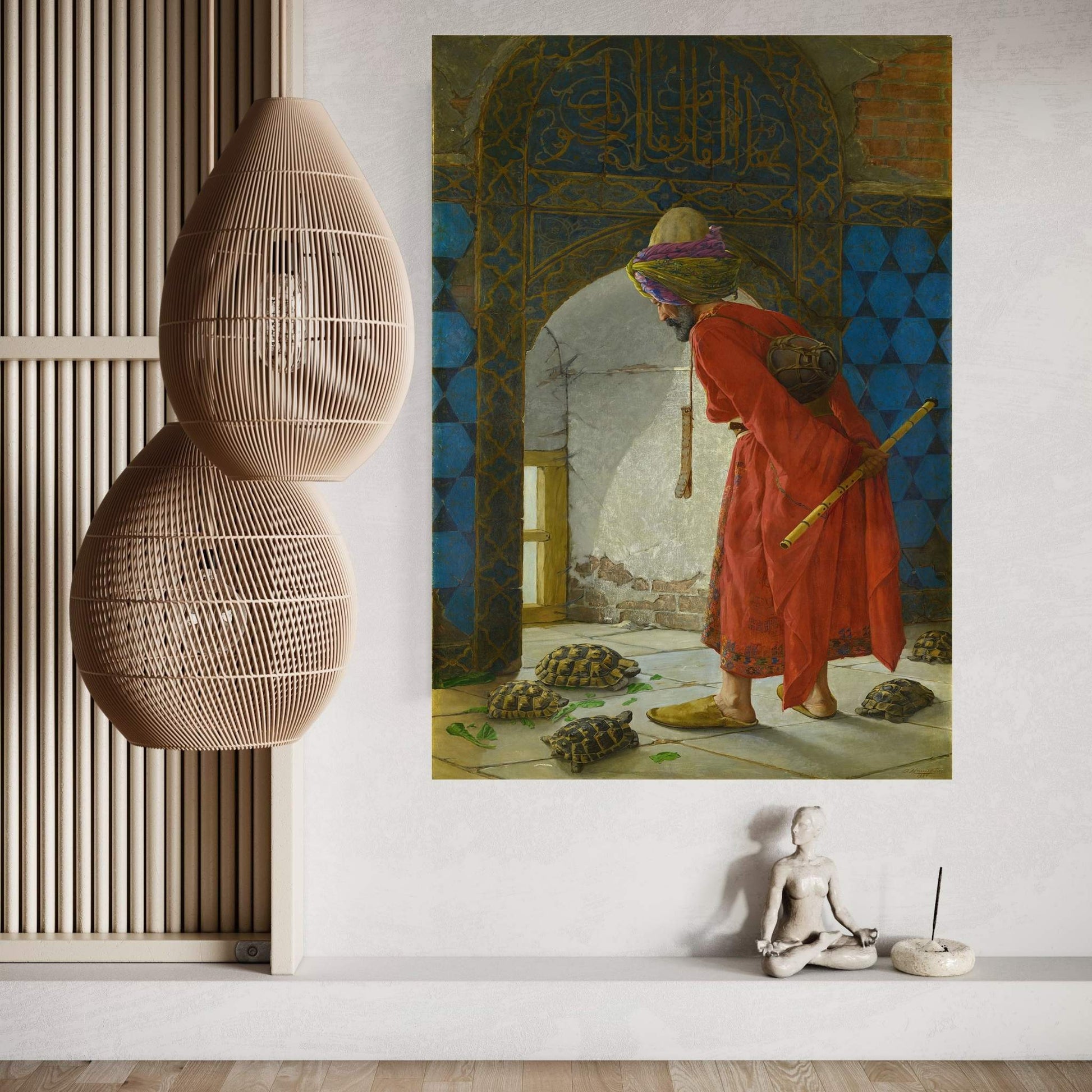 The Turtle Trainer, Turtles and Man, Osman Hamdi Bey Canvas Wall Art - Y Canvas