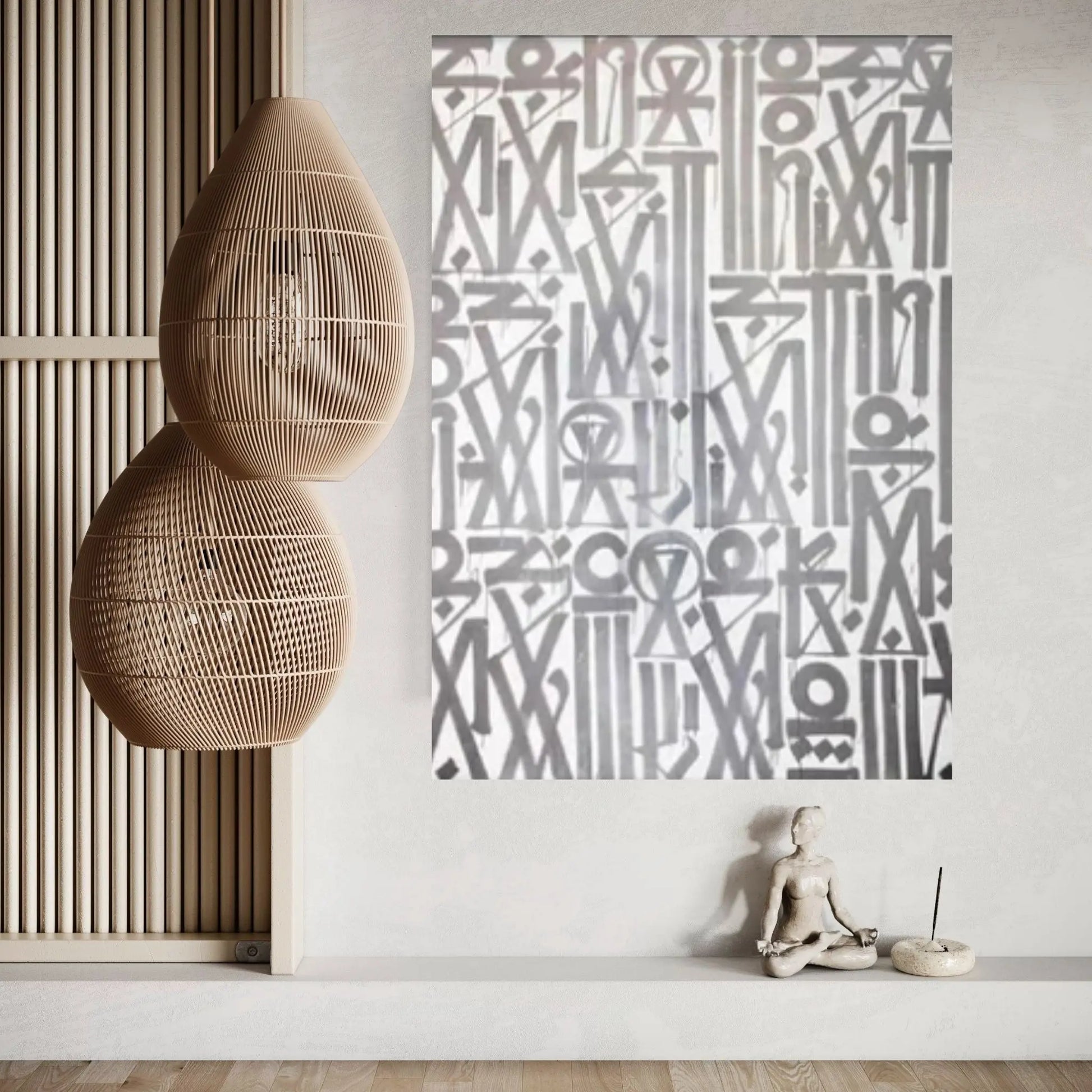 Abstract Retna Wall Art Graffiti American Black & White Reproduction Painting Wall Art Poster Print Graffiti Art - Y Canvas