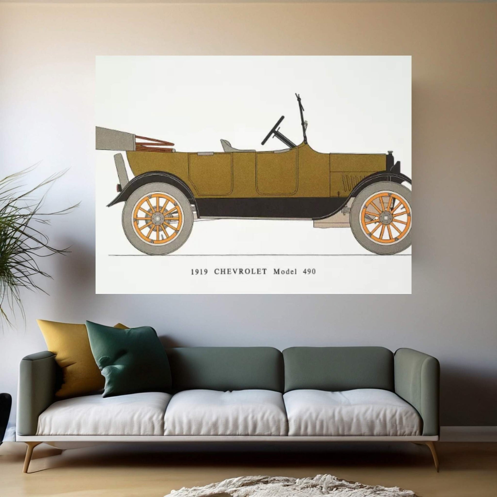 Auto: Chevrolet, 1919 Canvas Wall Art - Y Canvas