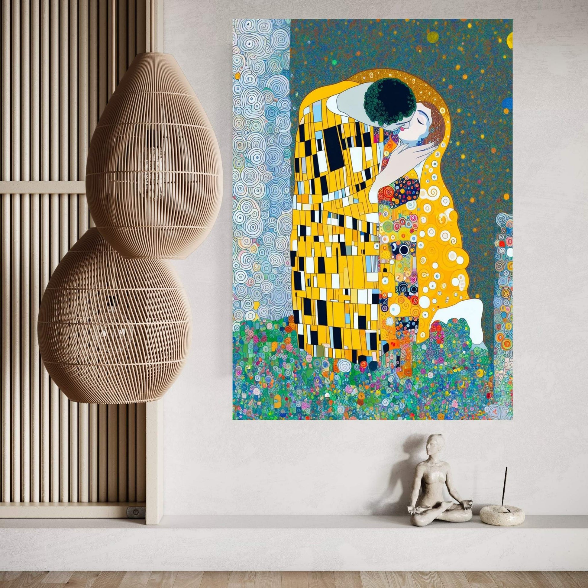 Gustav Klimt's The Kiss: Canvas Wall Art Reproduction Home Decor - Y Canvas