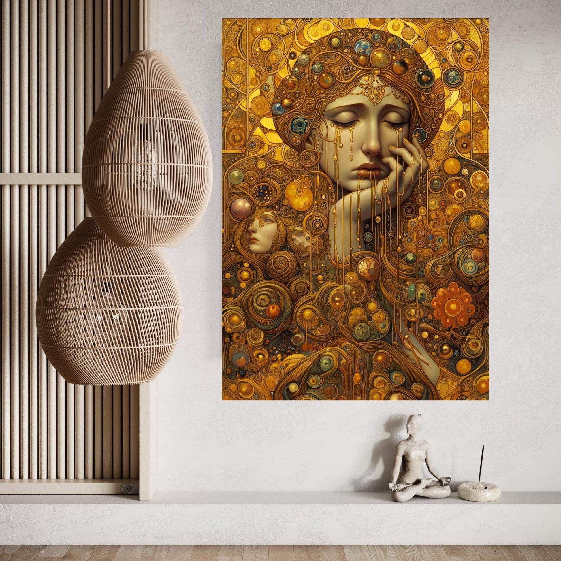 The Golden Tears Gustav Klimt Modern Abstract Reproduction Canvas Wall Art - Y Canvas