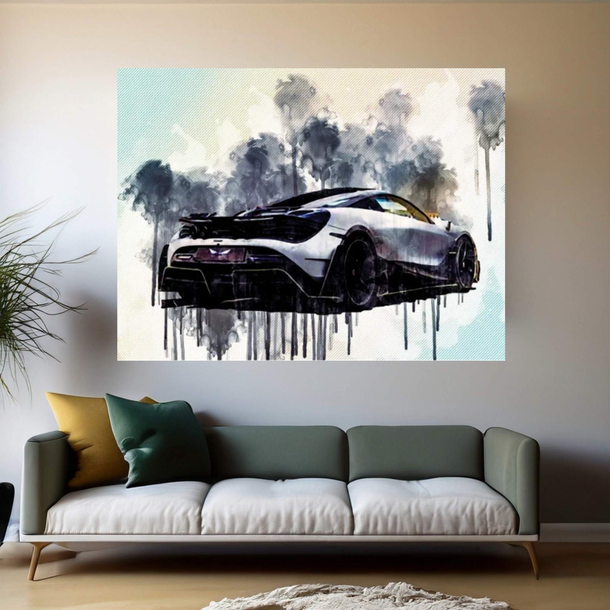 Mclaren 720S Mansory First Edition Hypercar Rear View Exterior Tuning 720S British Sports Cars Canvas Wall Art - Y Canvas