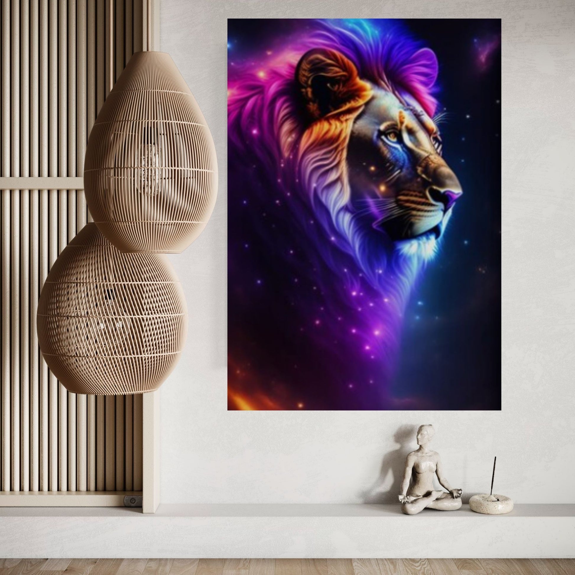 Animal Lion Canvas Wall Art, Creative Animal Modeling Wall Art - Y Canvas