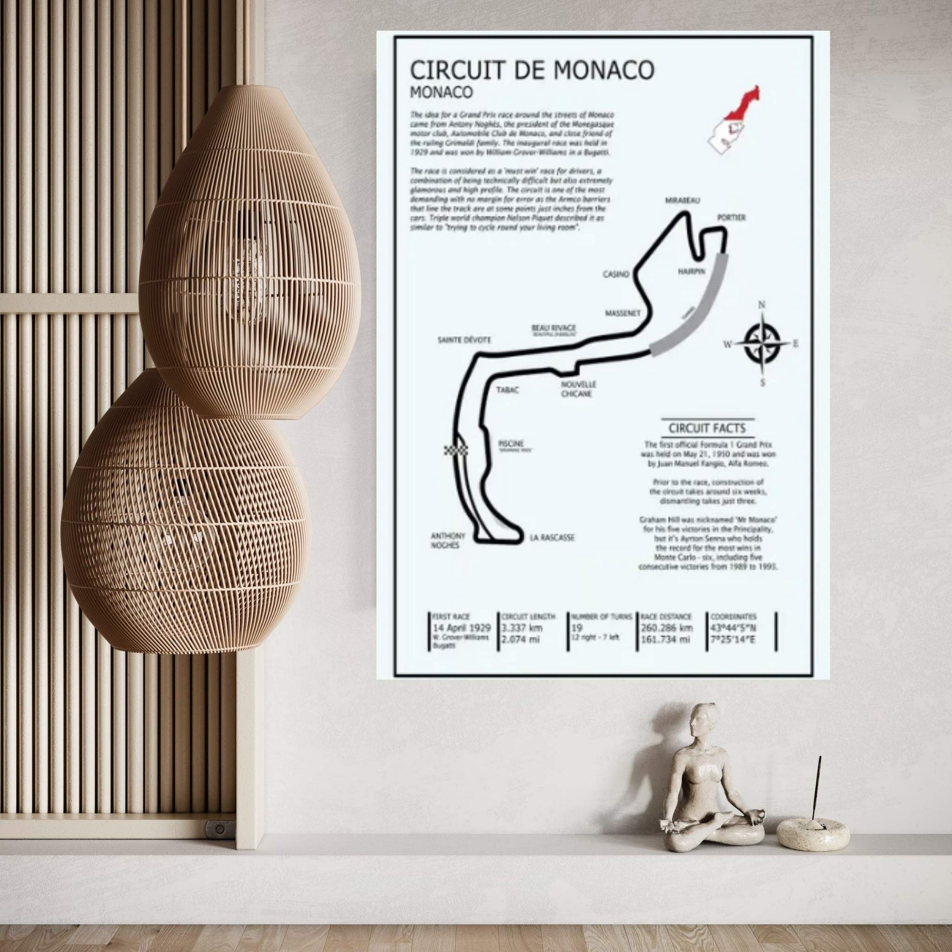 Monaco Circuit Canvas Wall Art - Y Canvas