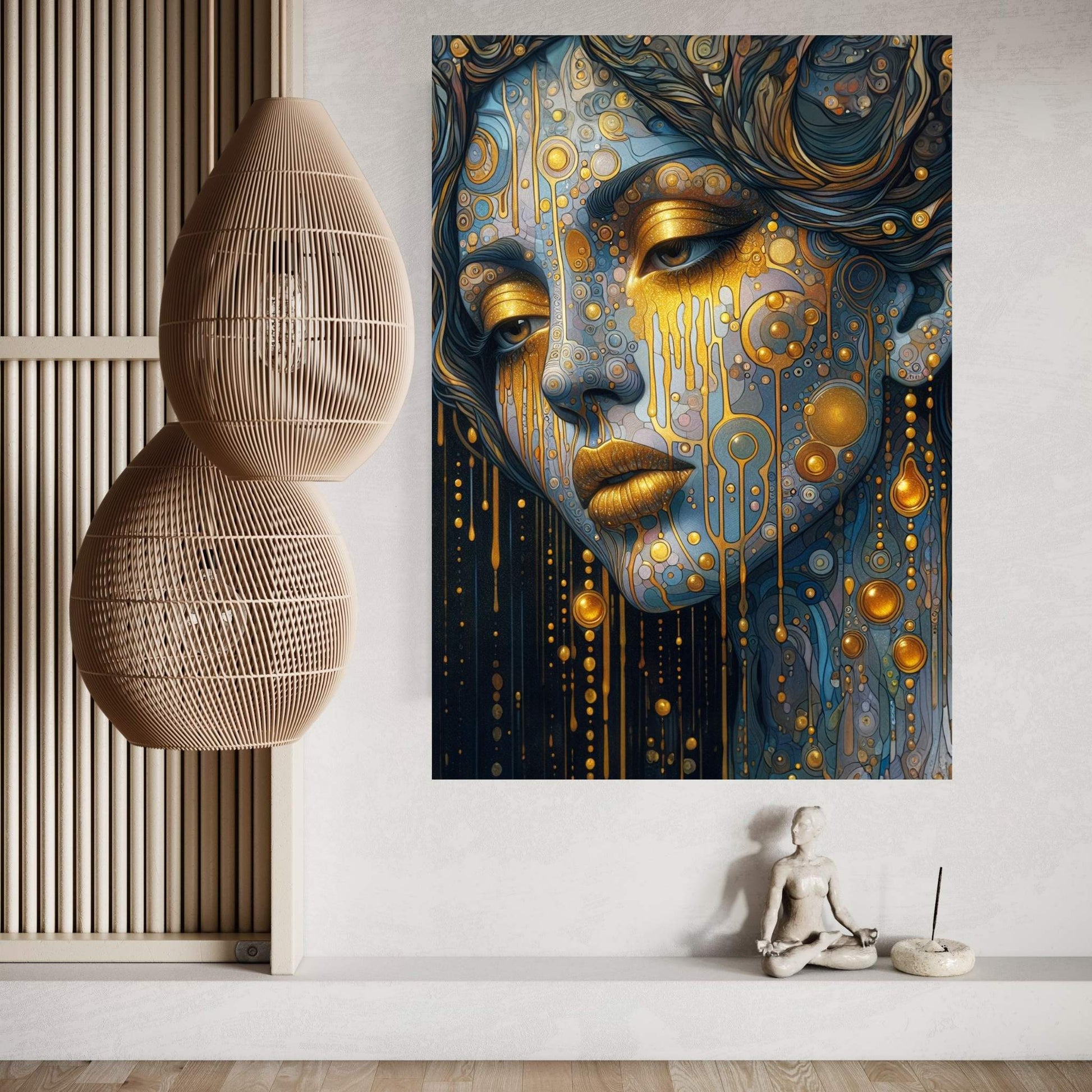 The Golden Tears Gustav Klimt Modern Abstract Reproduction Canvas Wall Art - Y Canvas