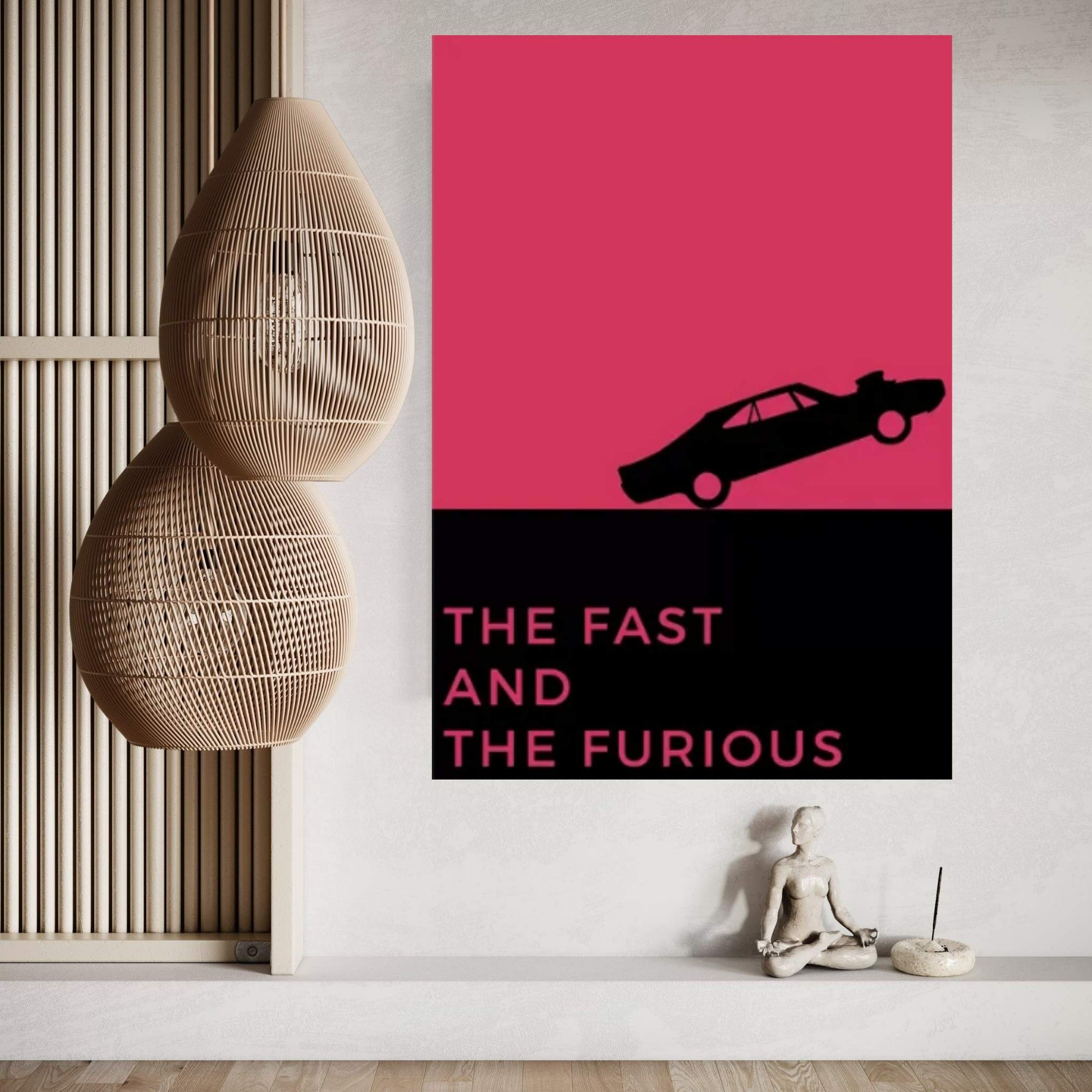 The Fast And The Furious Minimalist Poster Canvas Wall Art - Y Canvas