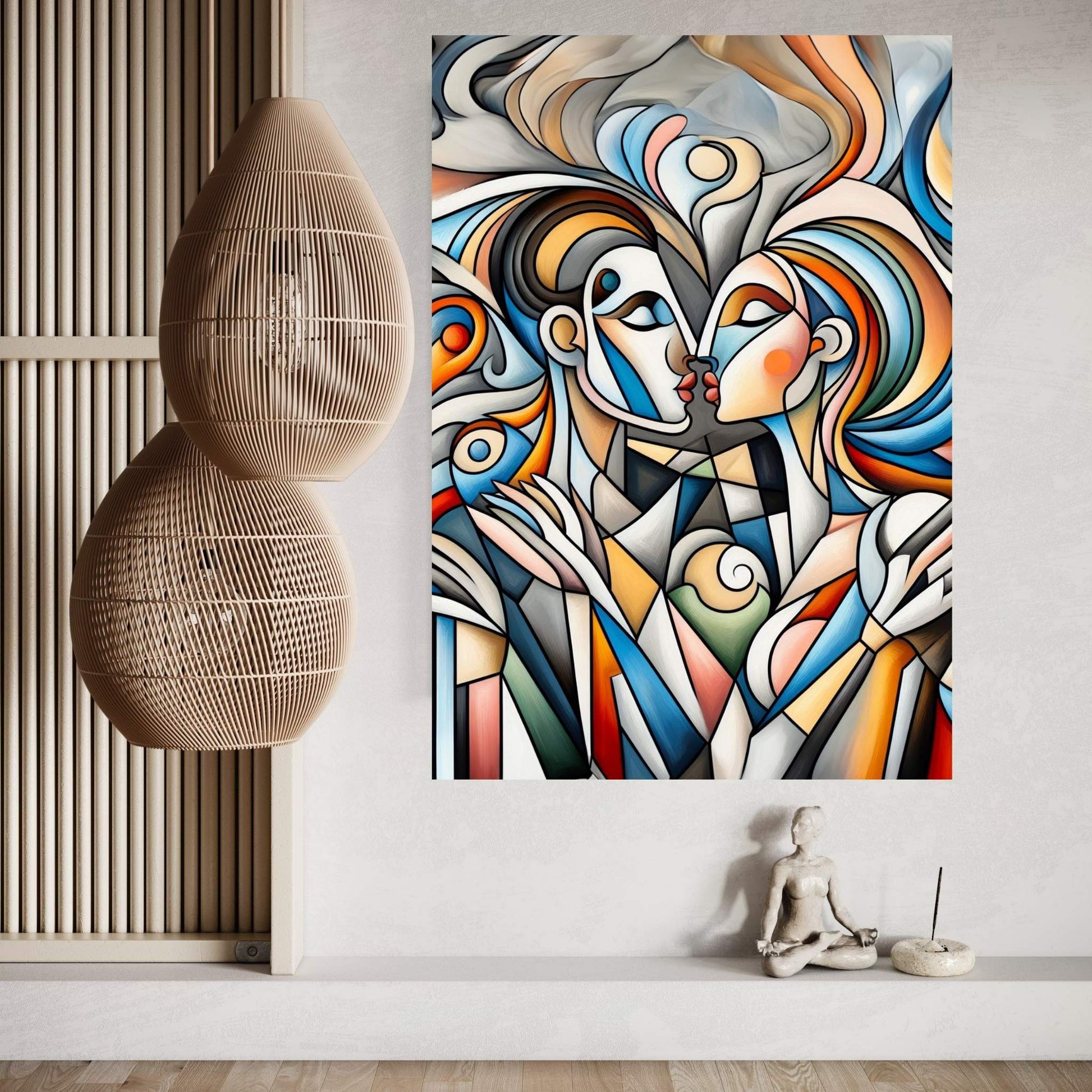 Love Couple Picasso Style Canvas Wall Art - Y Canvas