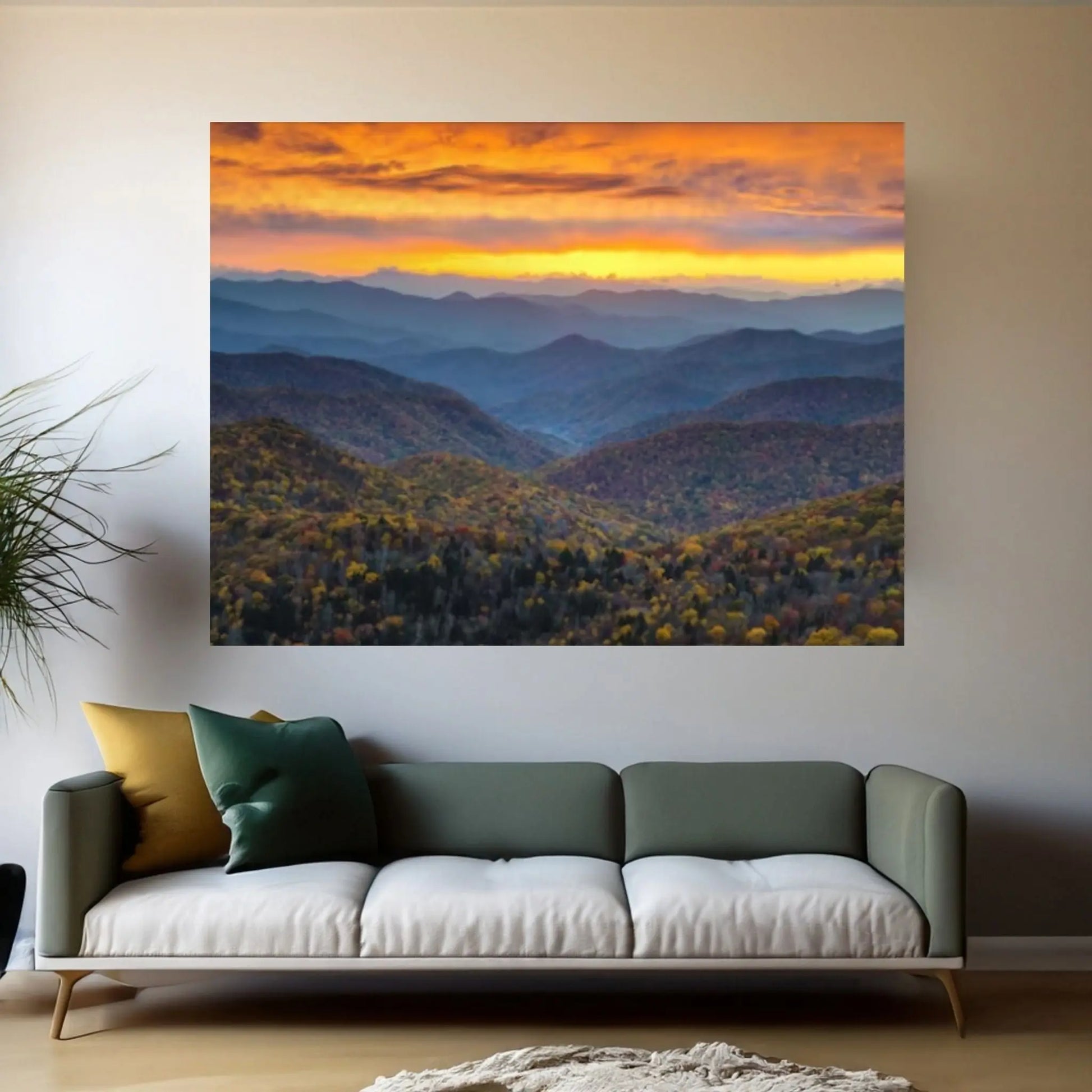 Blue Ridge Parkway Mountains Canvas Wall Art Home Decor North Carolina Print Wall Art - Y Canvas