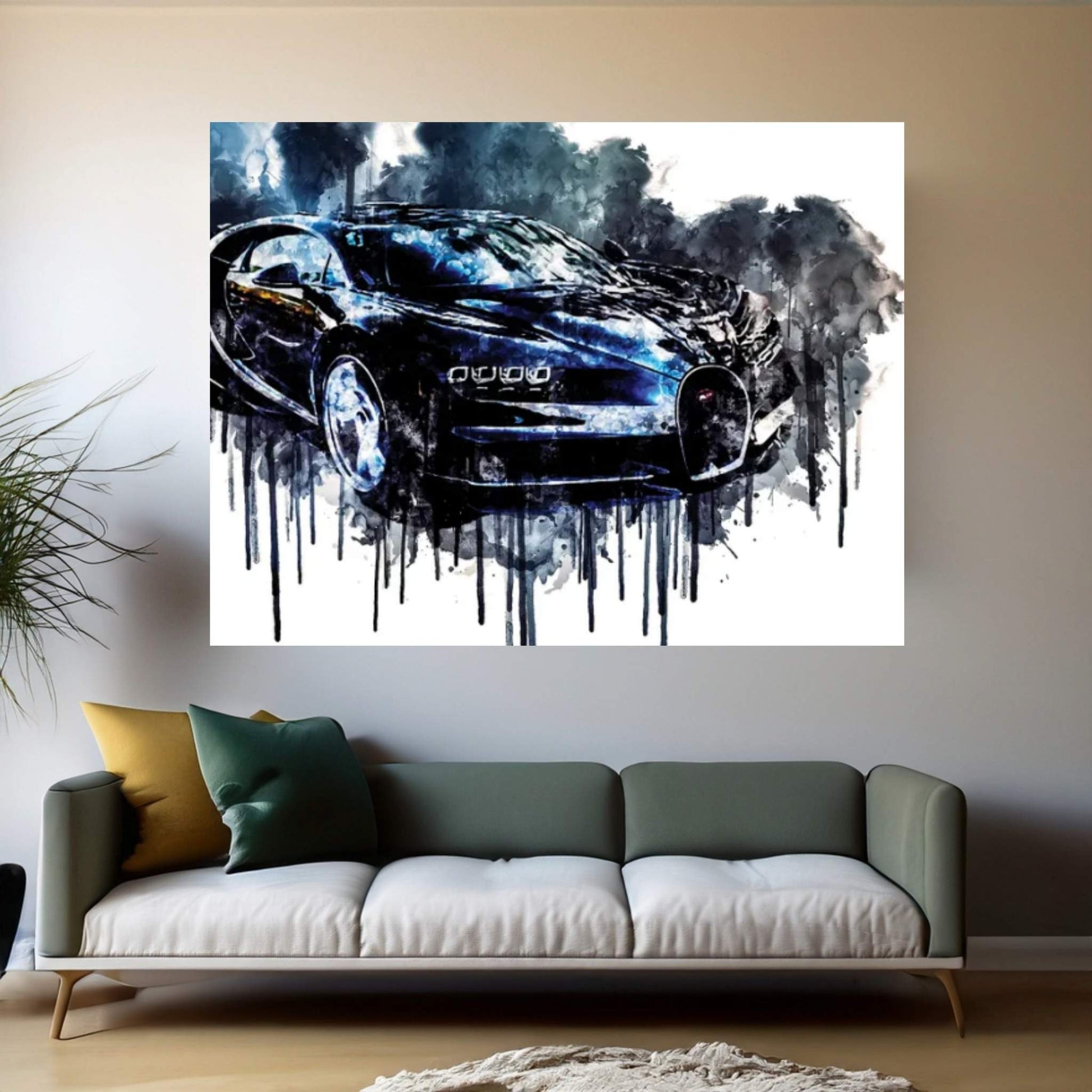 2017 Bugatti Chiron Geneva Auto Expo Vehicle XLVIII Canvas Wall Art - Y Canvas