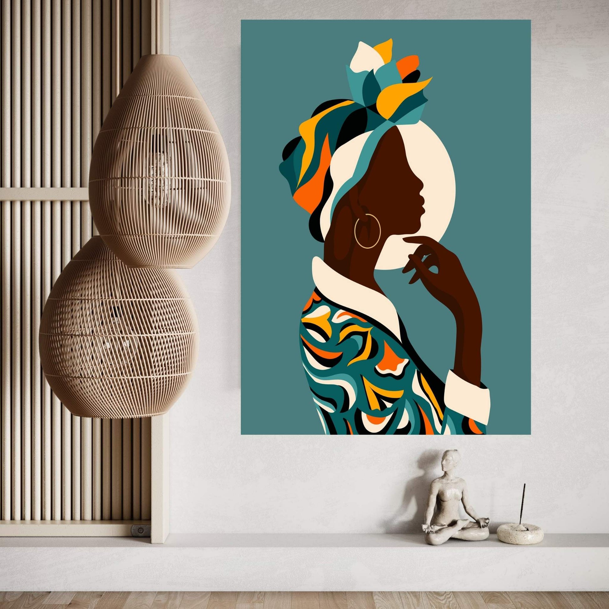 African Black Woman Canvas Wall Art Home Decor - Y Canvas