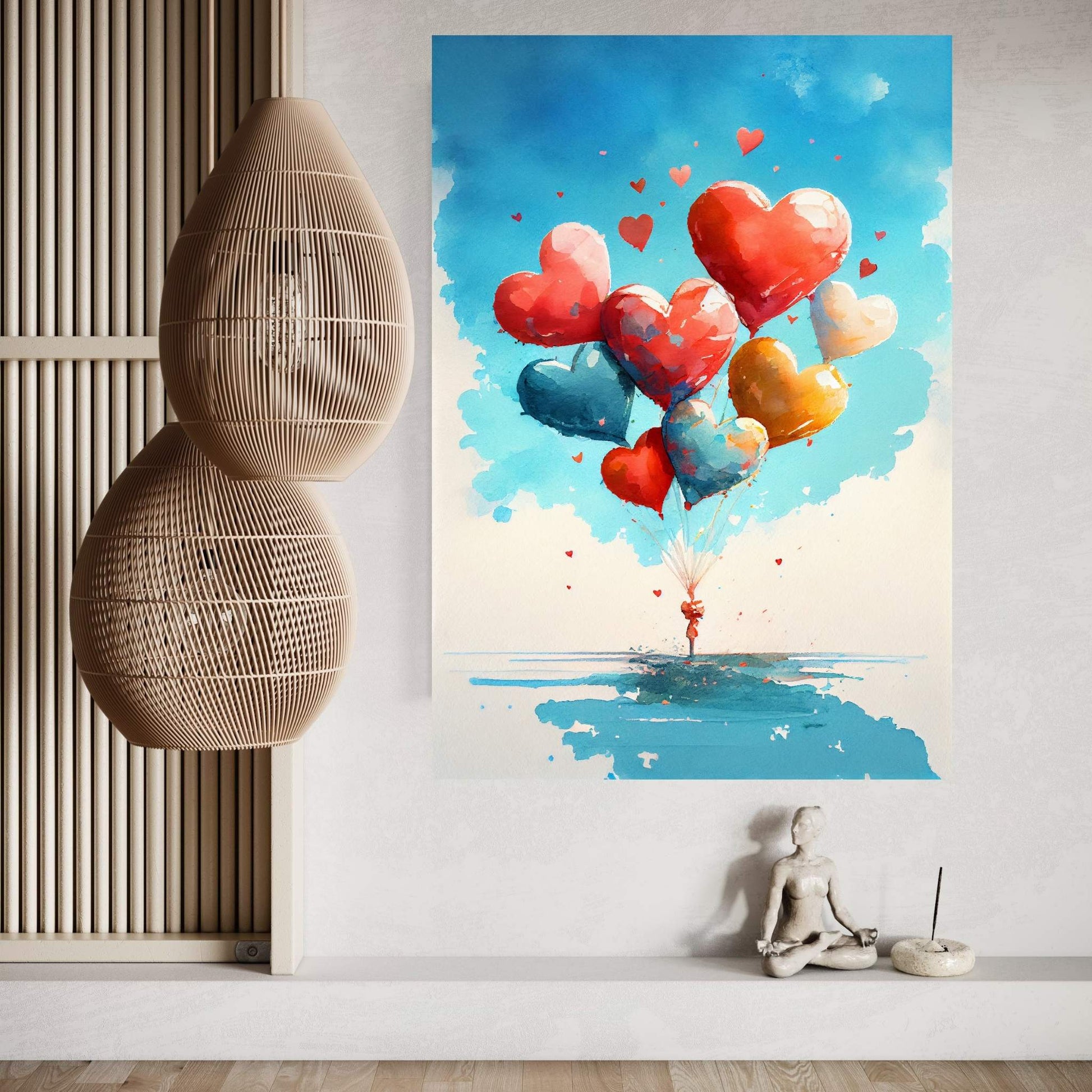 Love, Heart, Balloon, Woman Canvas Wall Art Home Decor - Y Canvas