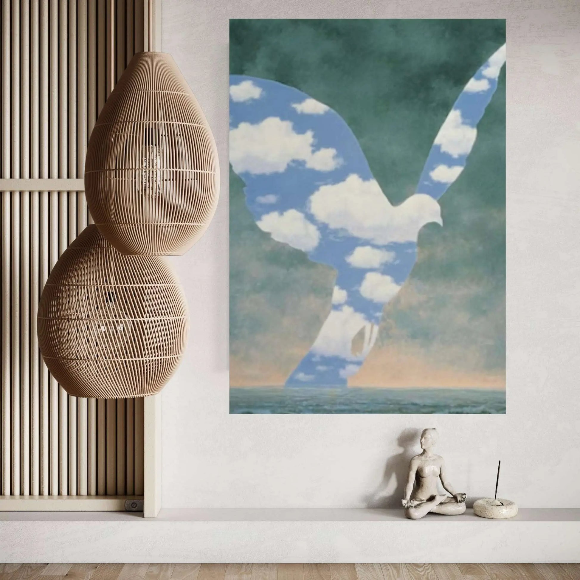 Rene Magritte The Great Family Canvas Wall Art Poster, Rene Magritte Exhibition Print - Y Canvas