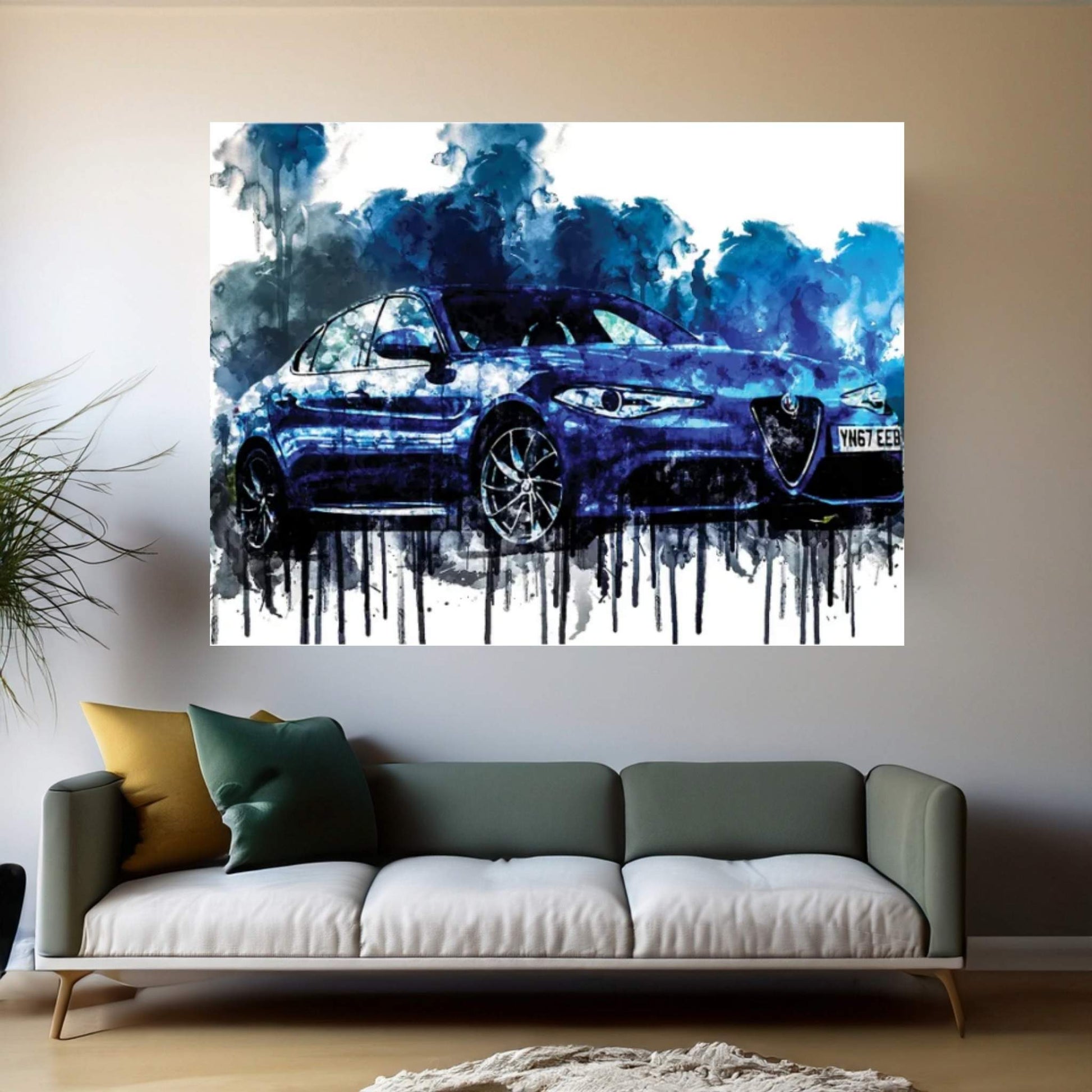 2017 Alfa Romeo Giulia Veloce Canvas Wall Art - Y Canvas