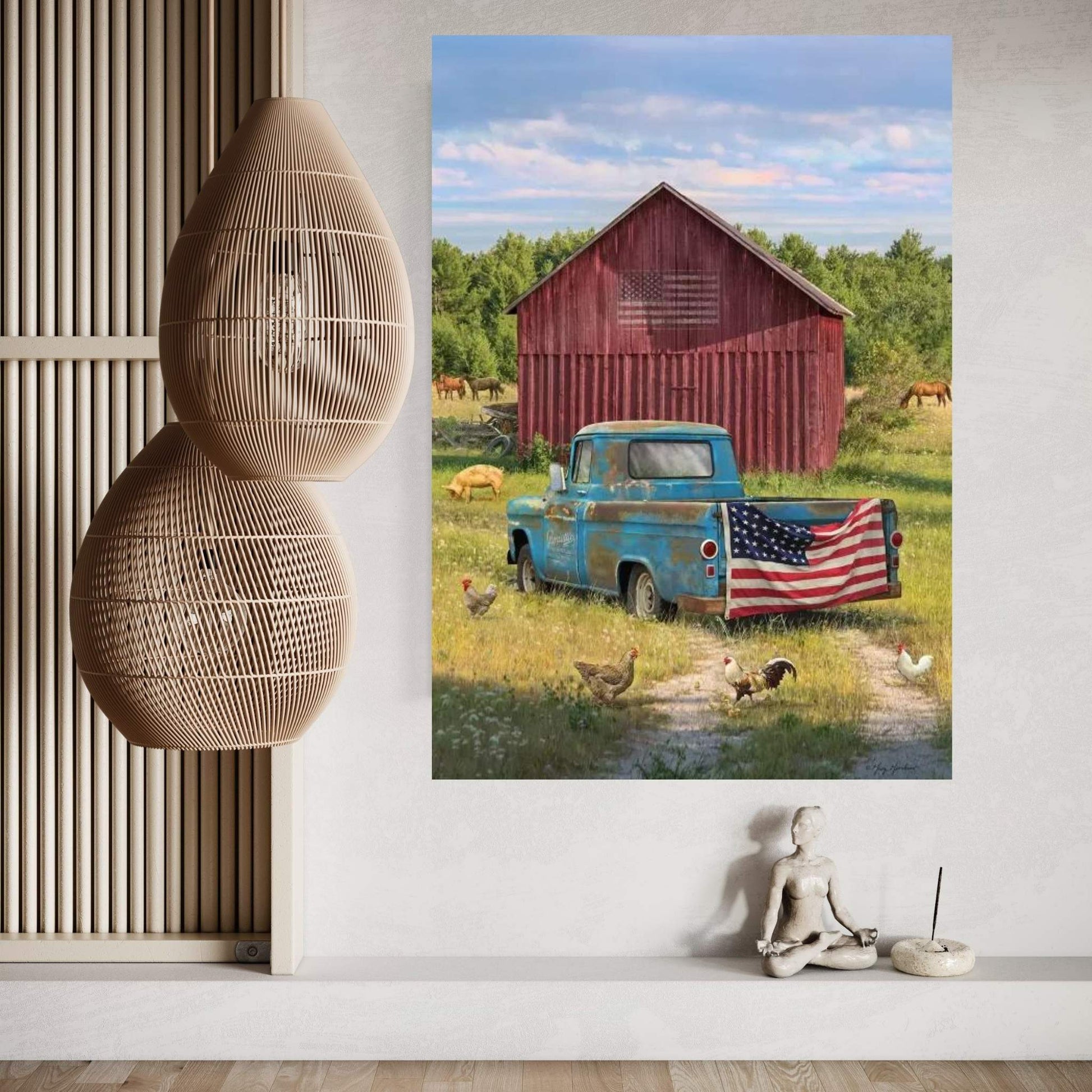 Summer Farm Canvas Wall Art - Y Canvas