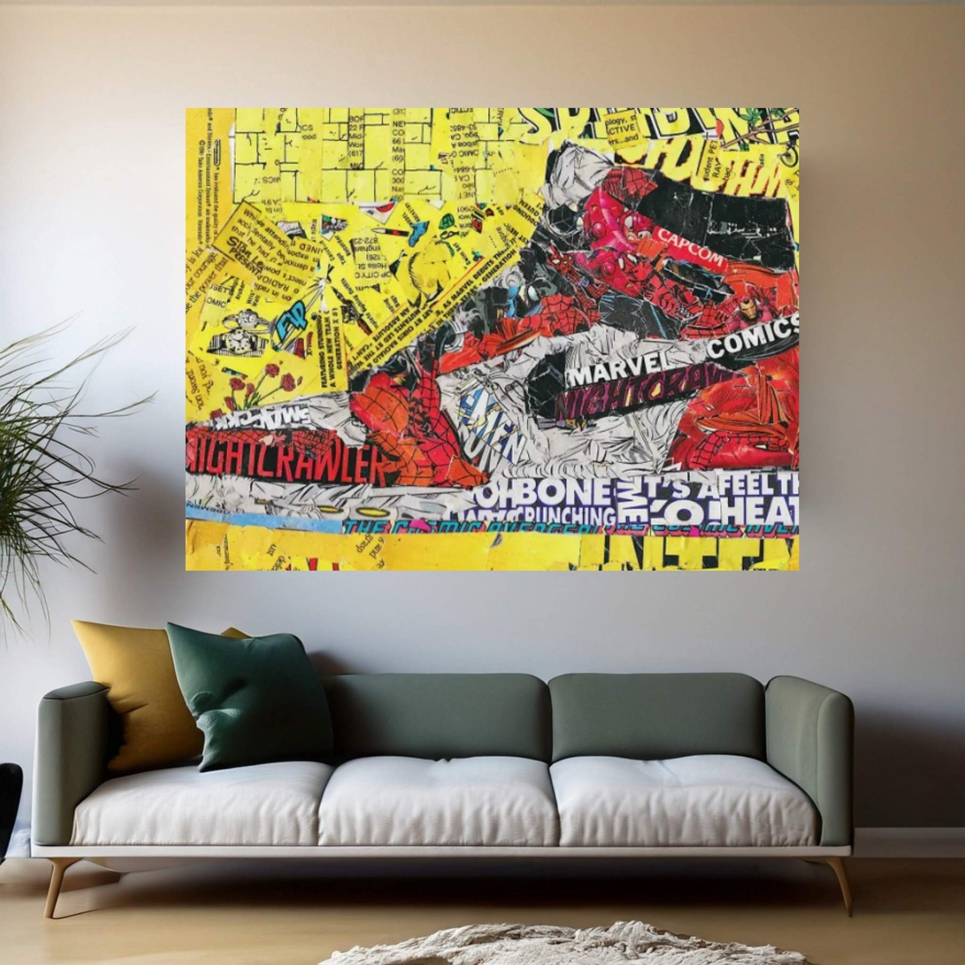 Spiderverse Nike Air Jordan 1 Sneakers Canvas Wall Art - Y Canvas