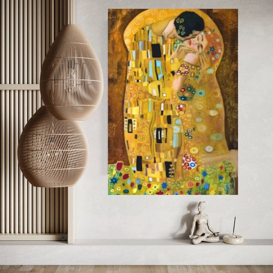 Gustav Klimt - The Kiss Canvas Wall Art Print on Canvas - Y Canvas