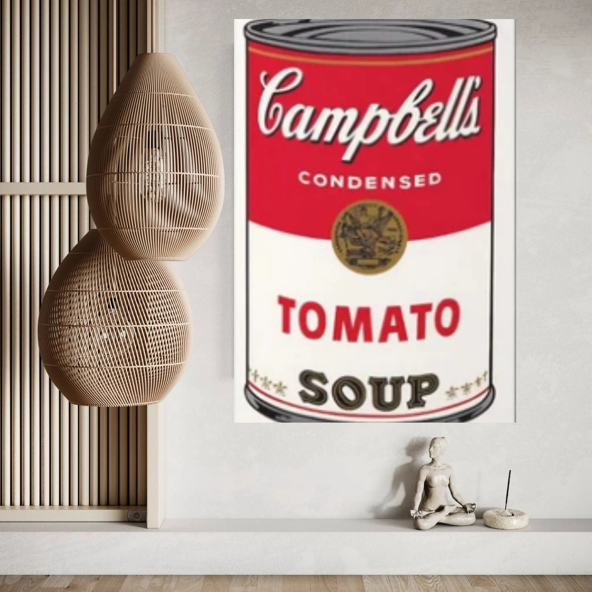 Andy Warhol Tomato Soup Pop Art Canvas Wall Art Poster, Campbell Soup Poster, Warhol Tomato Soup Canvas Print - Y Canvas