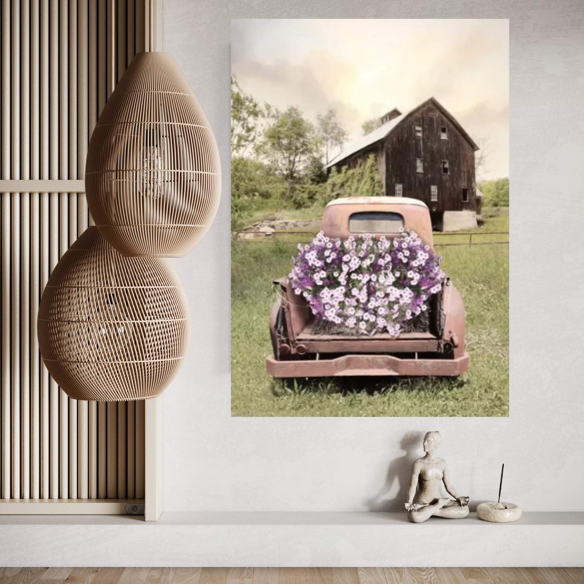 Petunia Truck Canvas Wall Art - Y Canvas