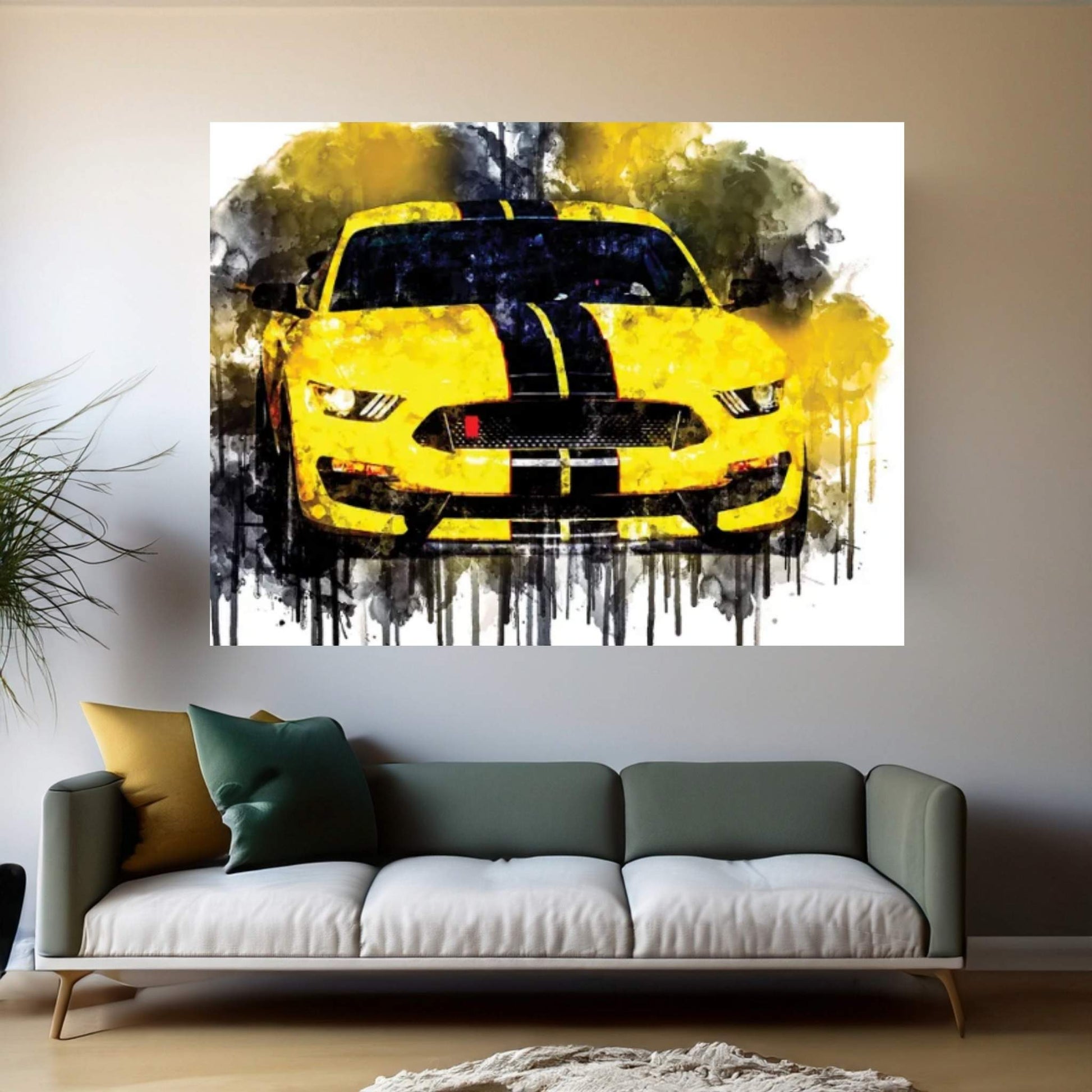 2017 Ford Mustang Shelby GT350 Sports Car Canvas Wall Art - Y Canvas