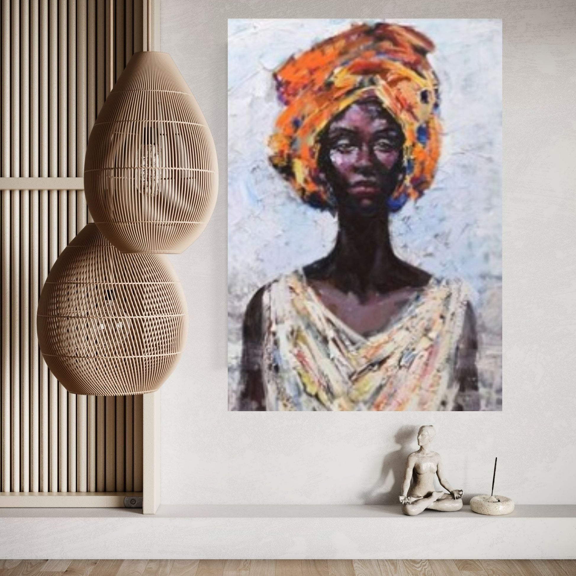 Black Woman Portrait, Afro Art, Colorful Wall Art, African Woman Makeup Wall Art - Y Canvas