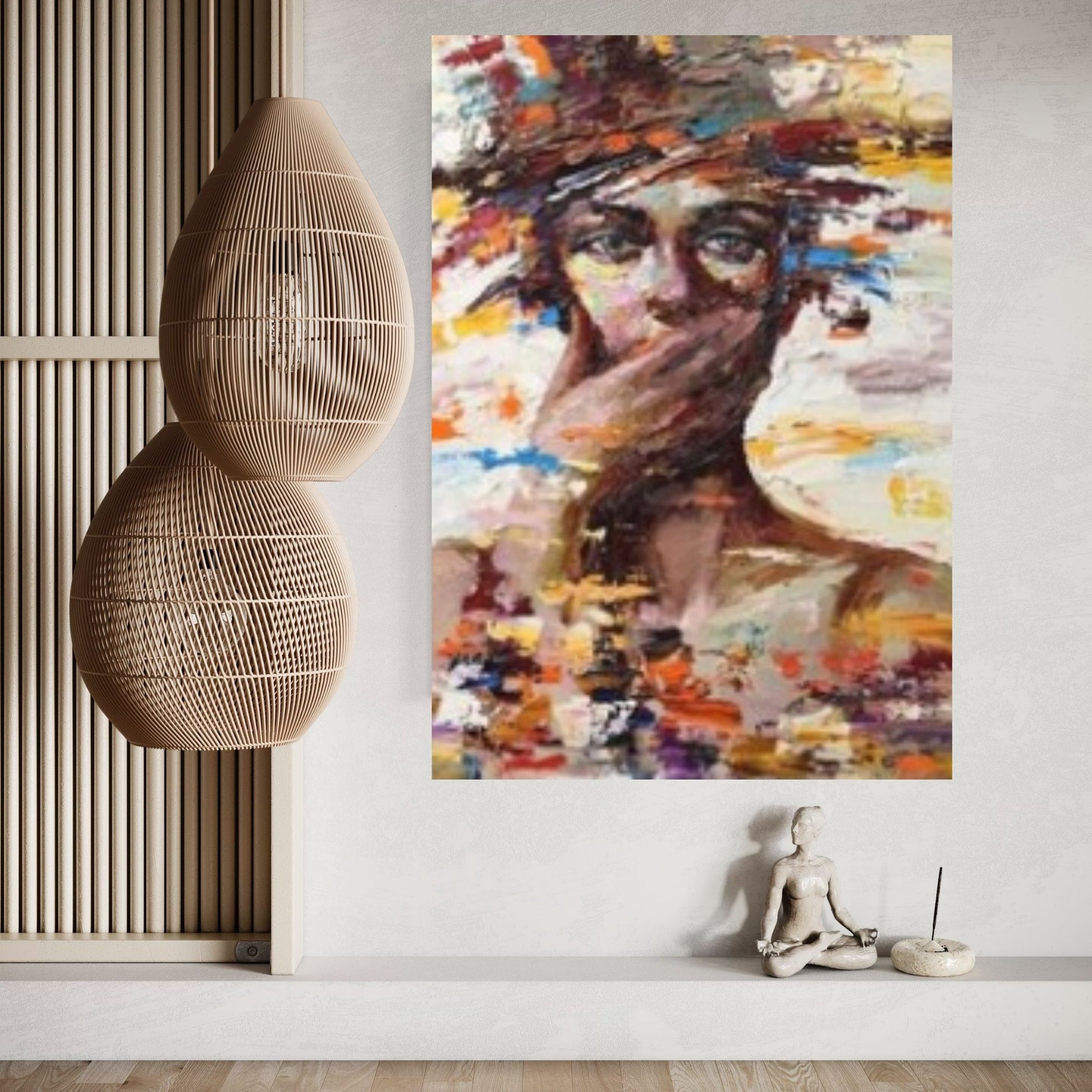 Black Woman Portrait, Afro Art, Colorful Wall Art,African Woman Makeup Wall Art - Y Canvas