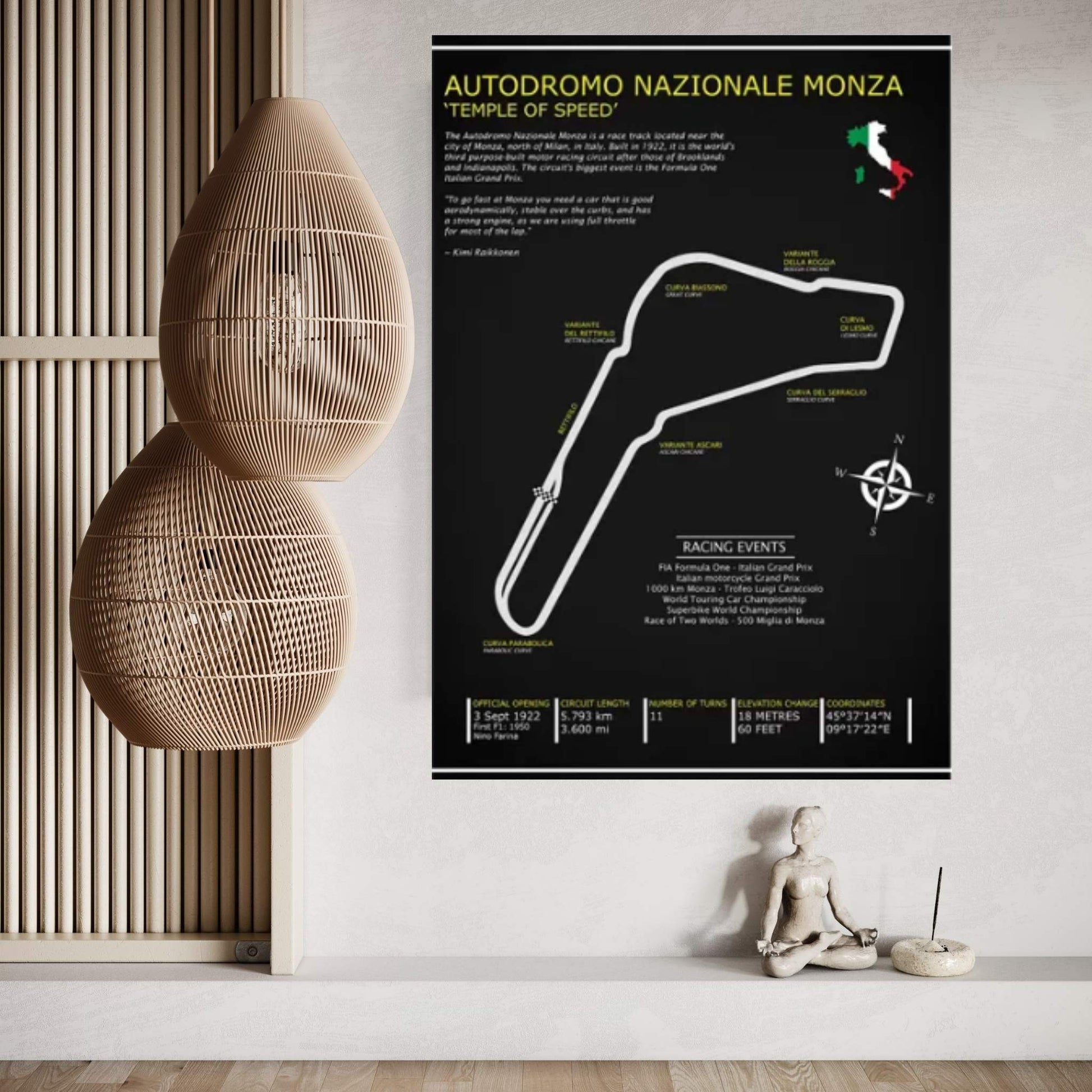 Autodromo Nazionale Monza BL Canvas Wall Art - Y Canvas