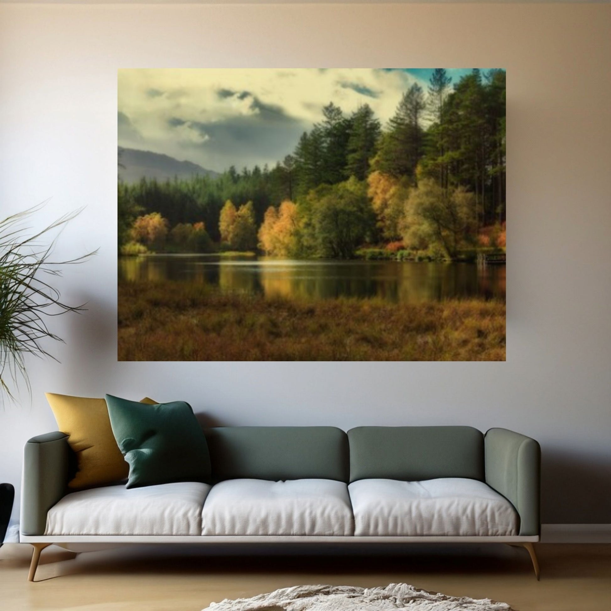 Autumn Landscape Canvas Wall Art Decor, Autumn Landscape Art Canvas, Forest Landscape Canvas Art - Y Canvas