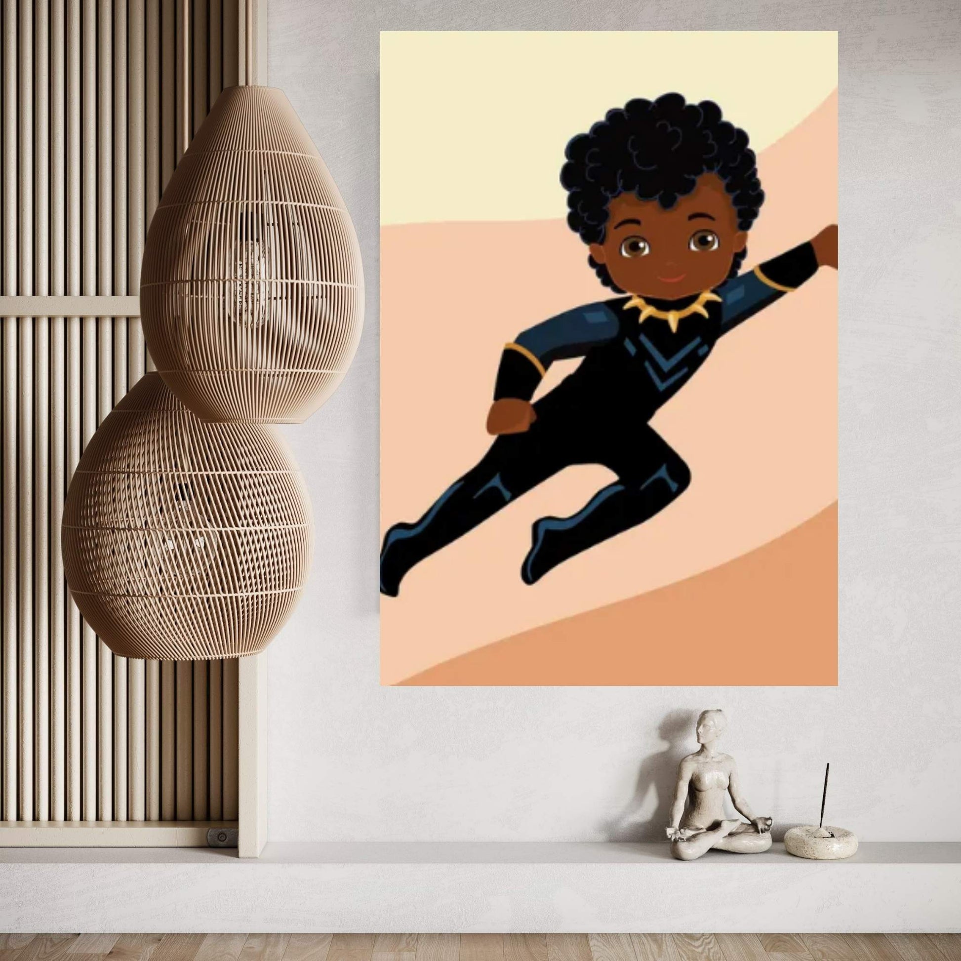 Black Panther Kid Canvas Wall Art - Y Canvas