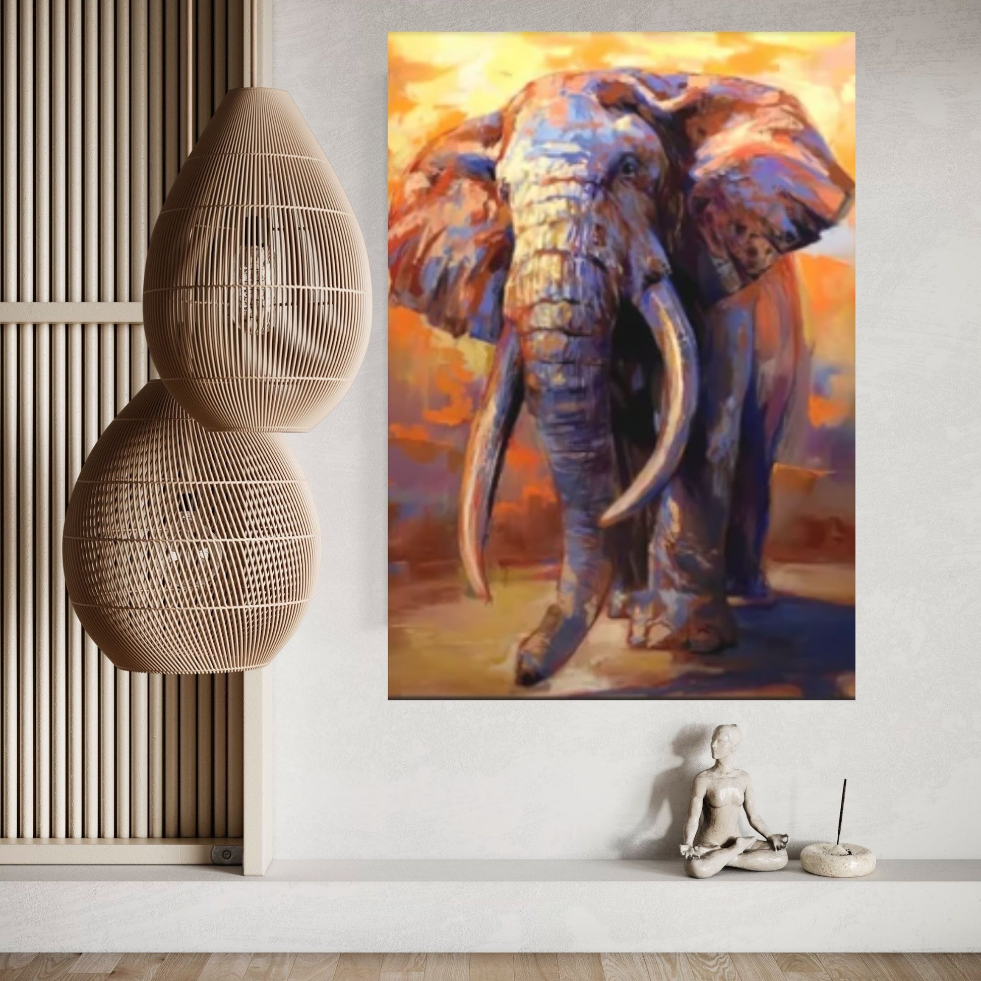 Abstract Animal Elephant Wall Art, Creative Animal Modeling Wall Art - Y Canvas