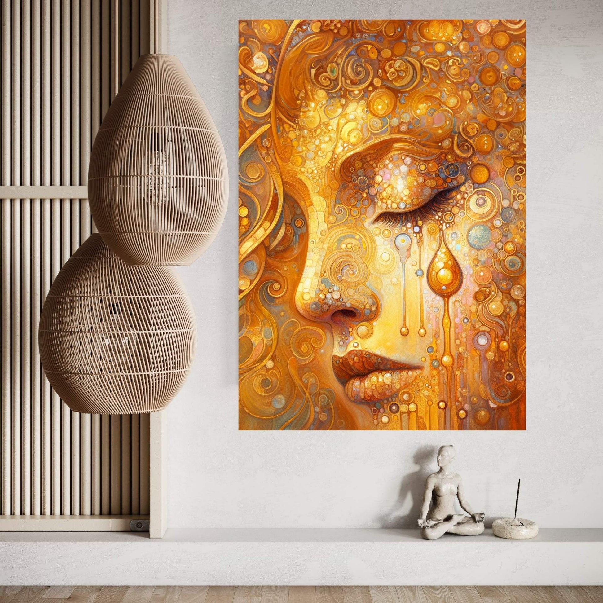 The Golden Tears Gustav Klimt Modern Abstract Reproduction Canvas Wall Art - Y Canvas