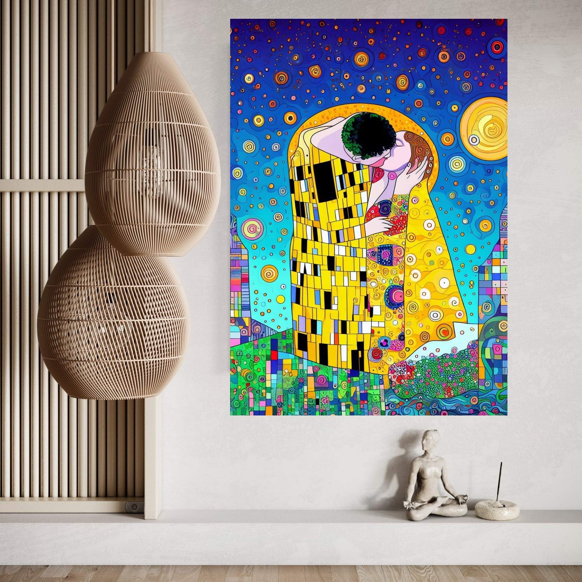 Gustav Klimt's The Kiss: Reproduction Canvas Wall Art Prin - Y Canvas